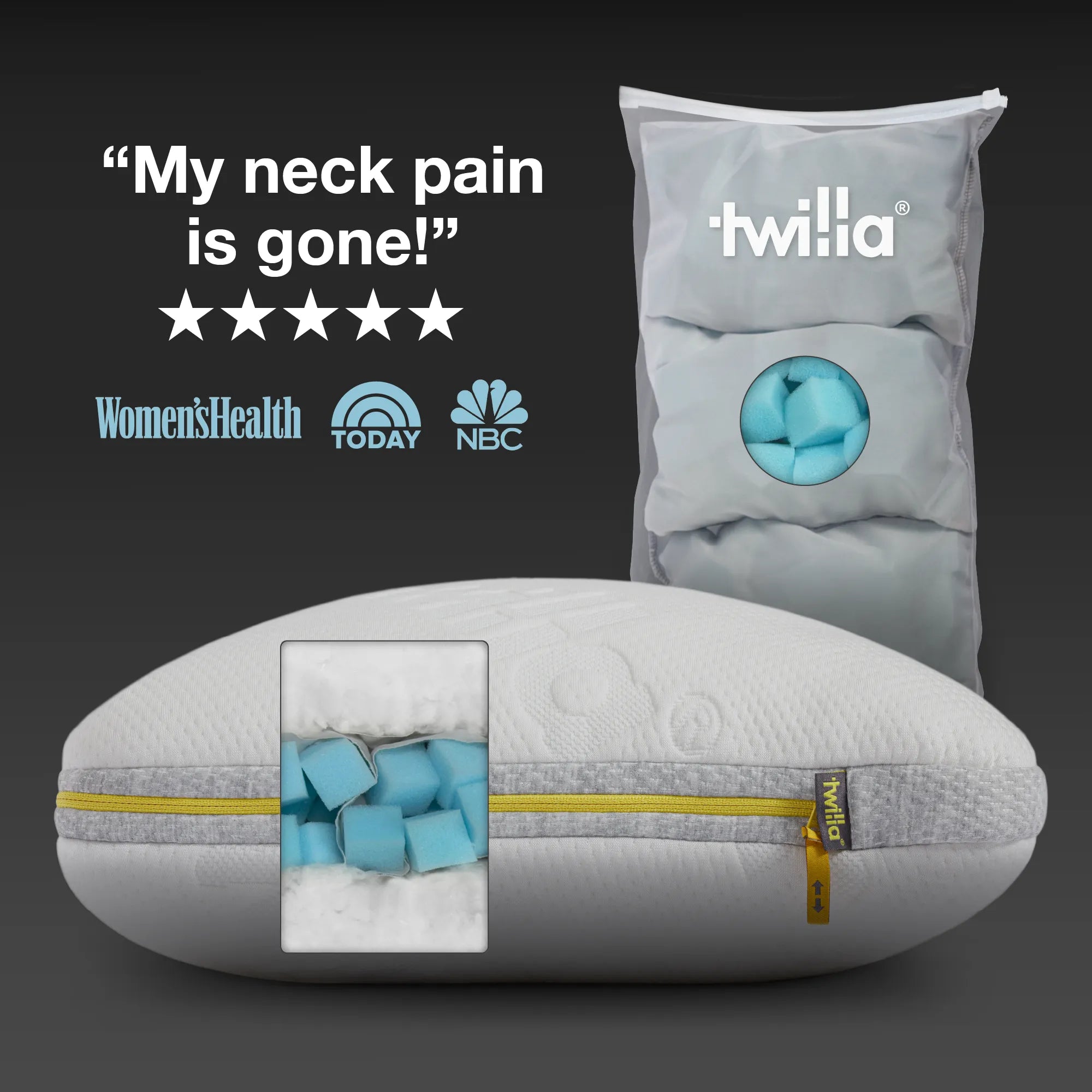 Adjustable Memory Foam Pillow — Personalized Cervical Support, Relieves Neck Pain