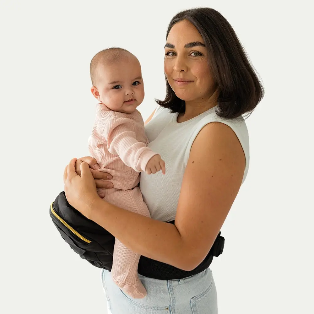 Ergonomic Hip Seat Carrier for Babies and Toddlers 0-3yrs, Safety Approved, Structured Support, Convenient Pockets, Feeding Aid, Durable YKK Zippers, Foam-Free Build