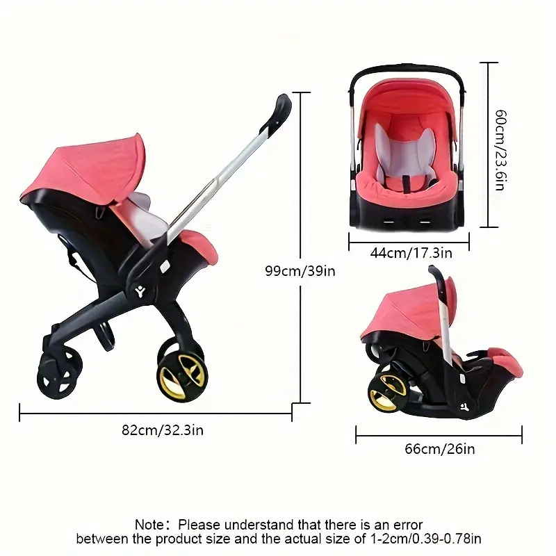 All-in-1 Convertible Baby Stroller – Reversible Seat, Lightweight, Compact Folding Travel Stroller
