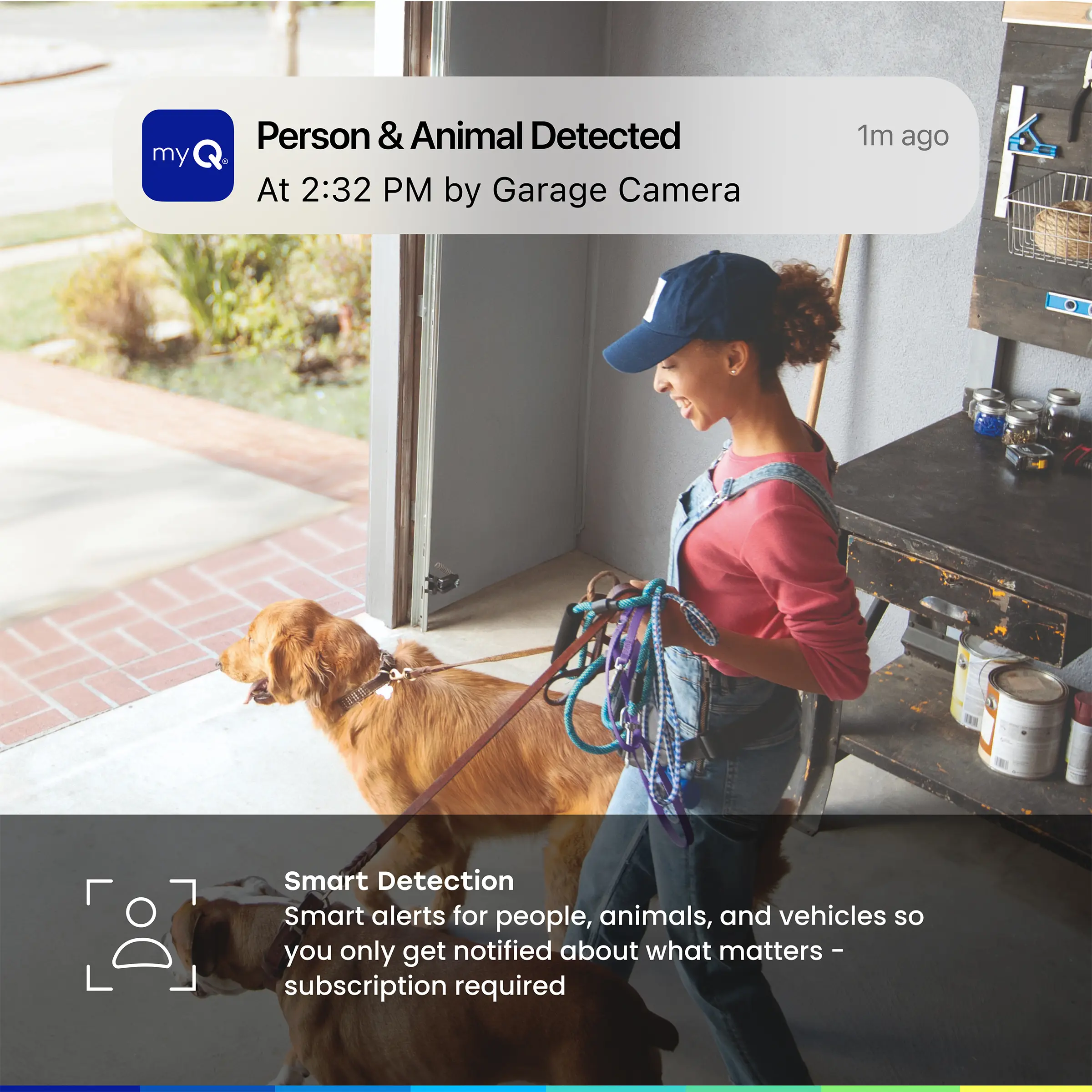 2K Smart Garage Security Camera – Night Vision, Motion Detection, Two-Way Audio & Wi-Fi Smartphone Control
