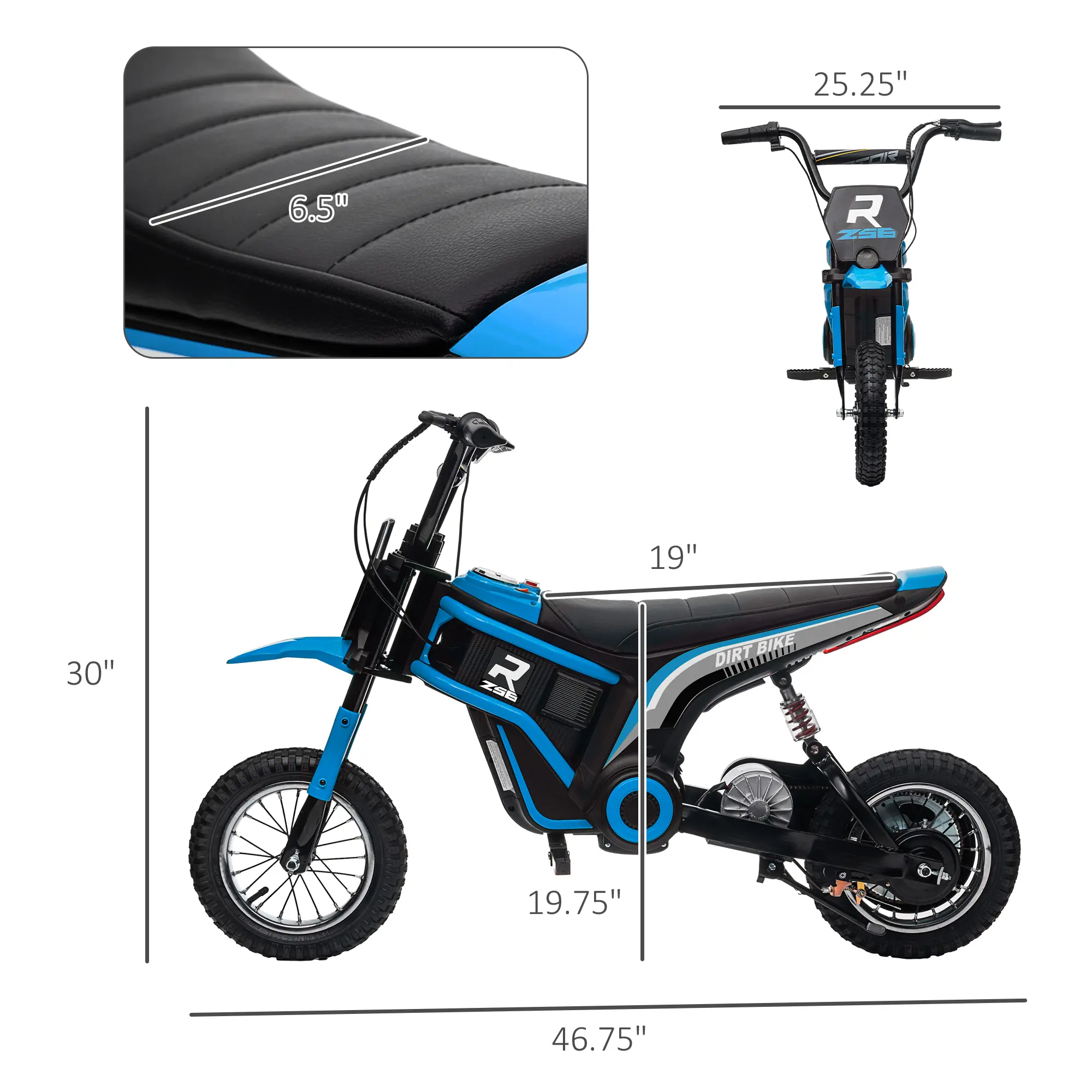 Electric Dirt Bike – 24V 350W Off-Road Ride-On Motorcycle with Rear Suspension, Brake & Speeds Up to 15 MPH