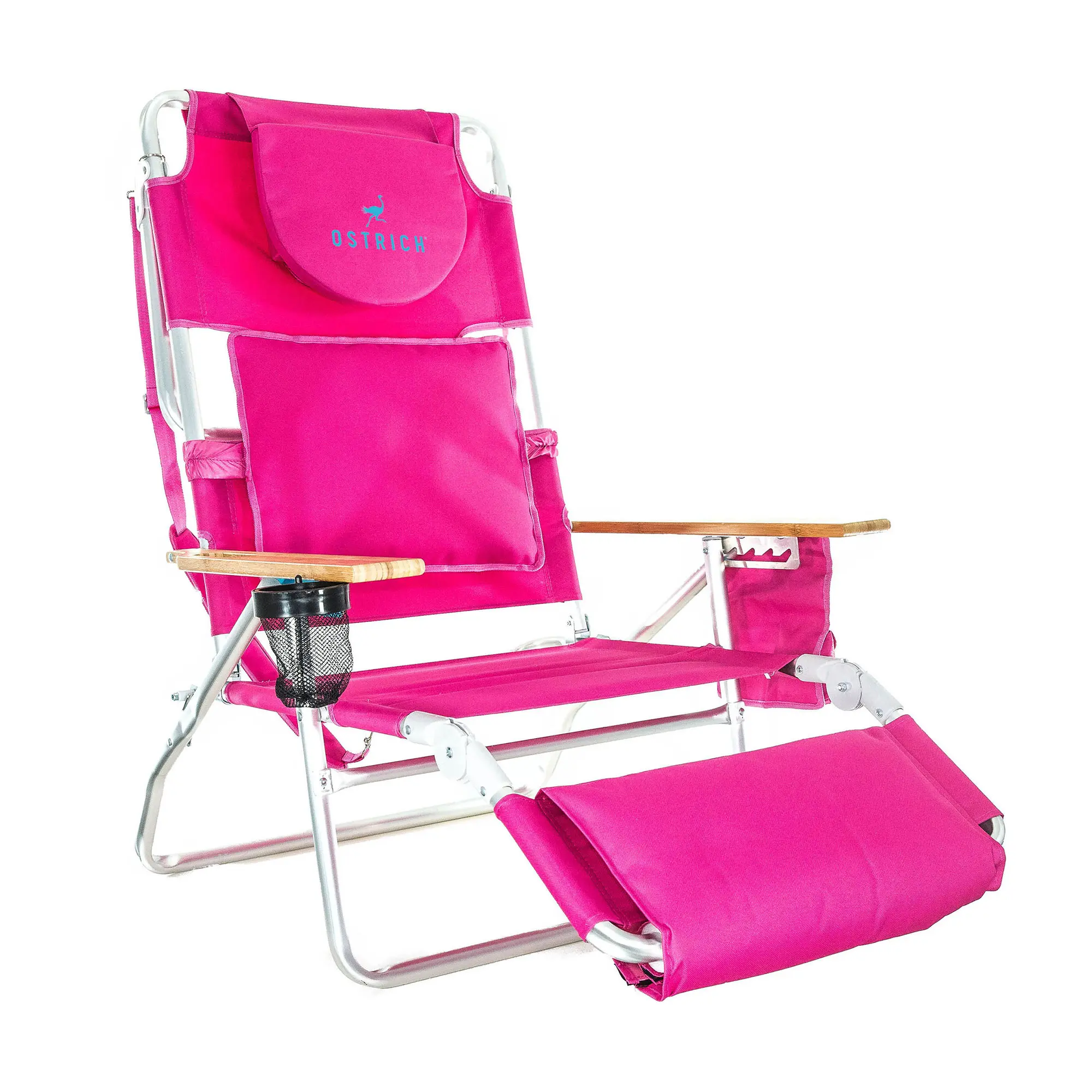 3-in-1 Reclining Lounge Chair – Padded Folding Beach Chair with Adjustable Positions for Pool, Patio & Sunbathing