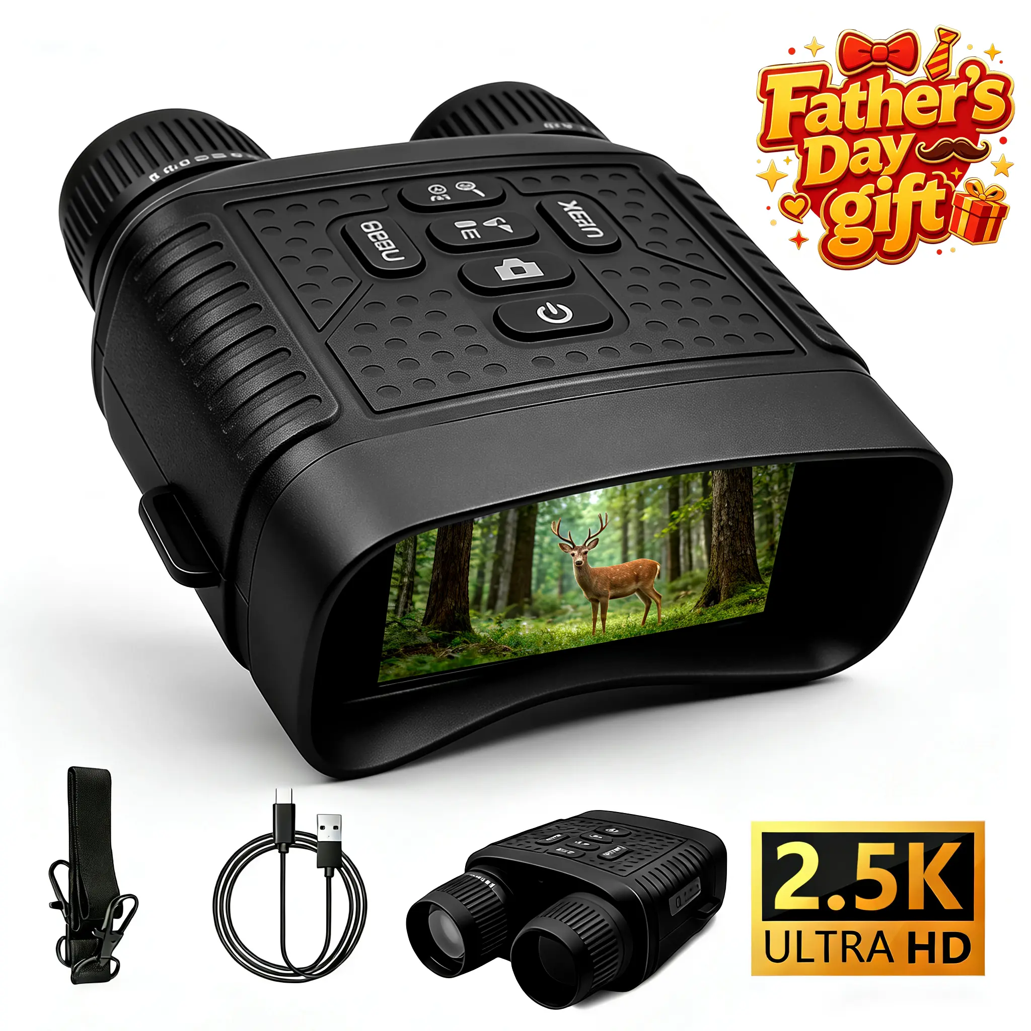 Night Vision Goggles-Night Vision Binoculars,2000 mAh Battery,7 Levels Infrared,6X Digital Zoom(Wildlife Observation,Hunting,Camping)