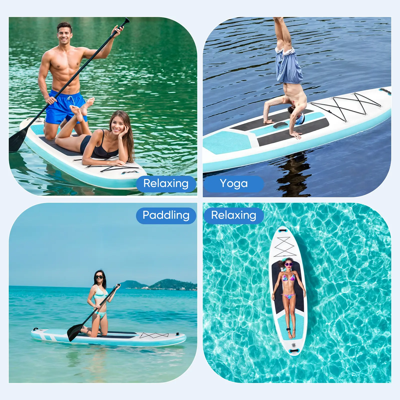 Multi Purpose Inflatable Stand Up Paddleboard, Premium PVC SUP with 2-in-1 Outdoor Paddle, Wide Stable Design, Non-Slip Comfort Deck, Supports 400lbs for Adults
