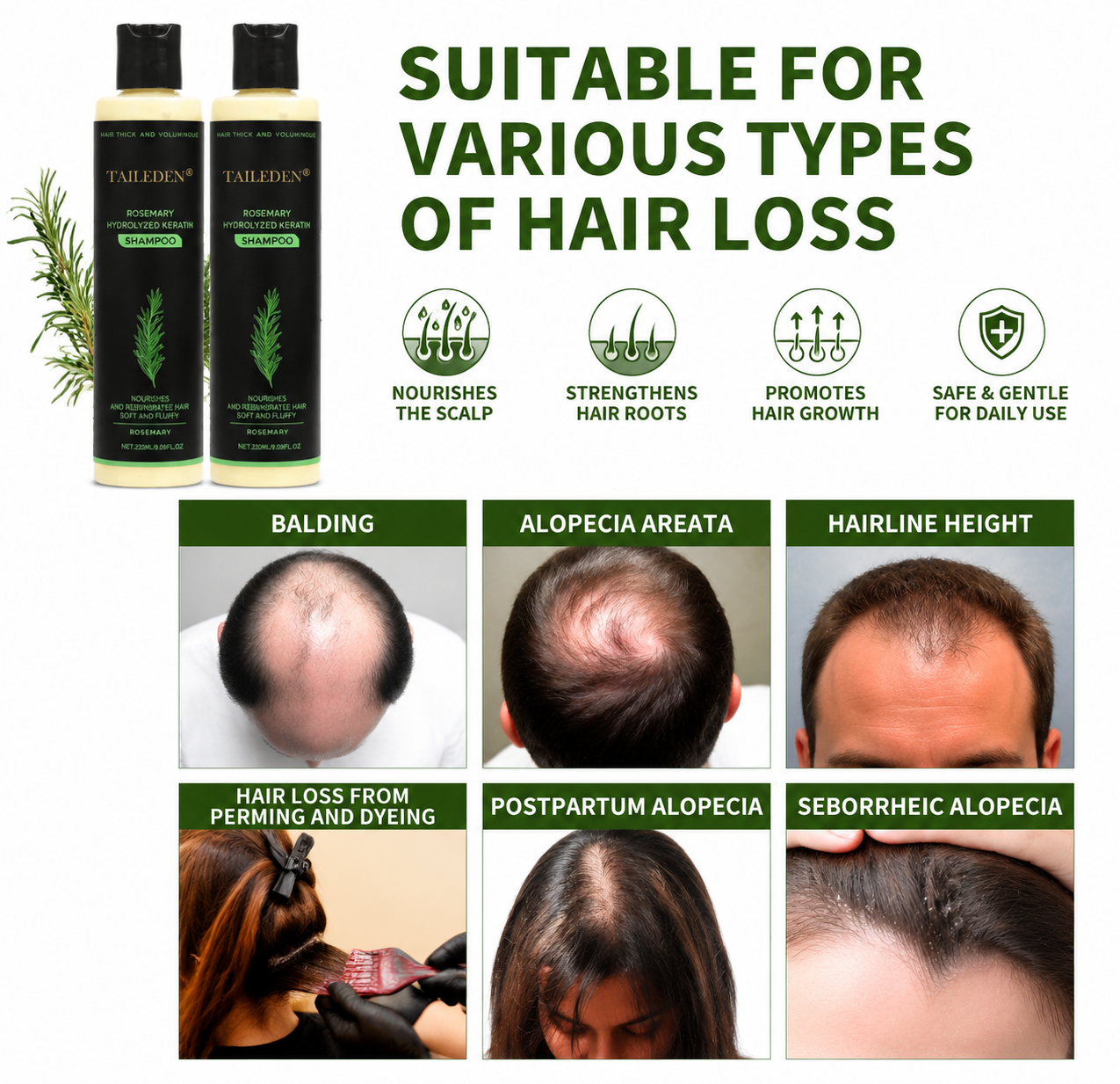 LAST DAY 50% OFF - Organic Rosemary Hair Growth Shampoo
