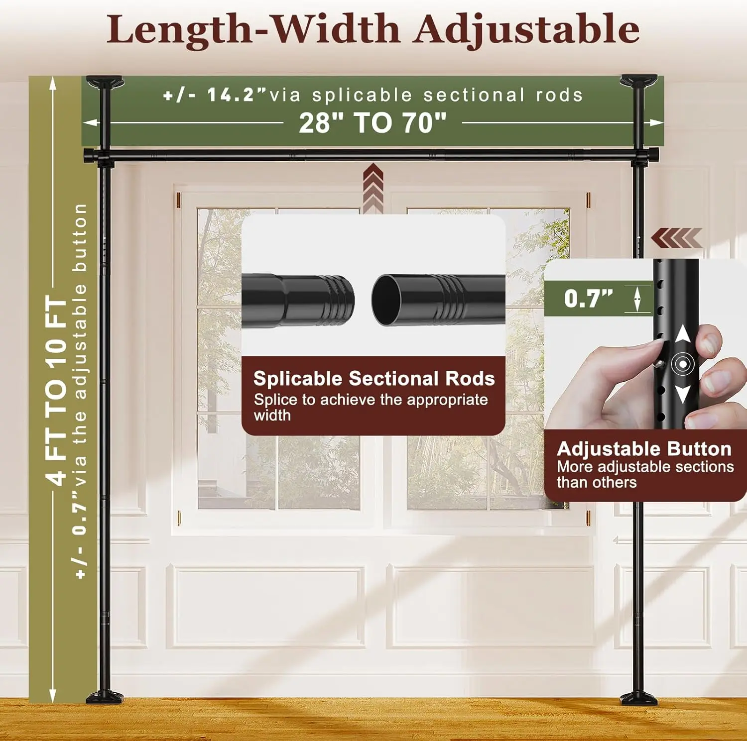 Adjustable Bedroom Partition Rod