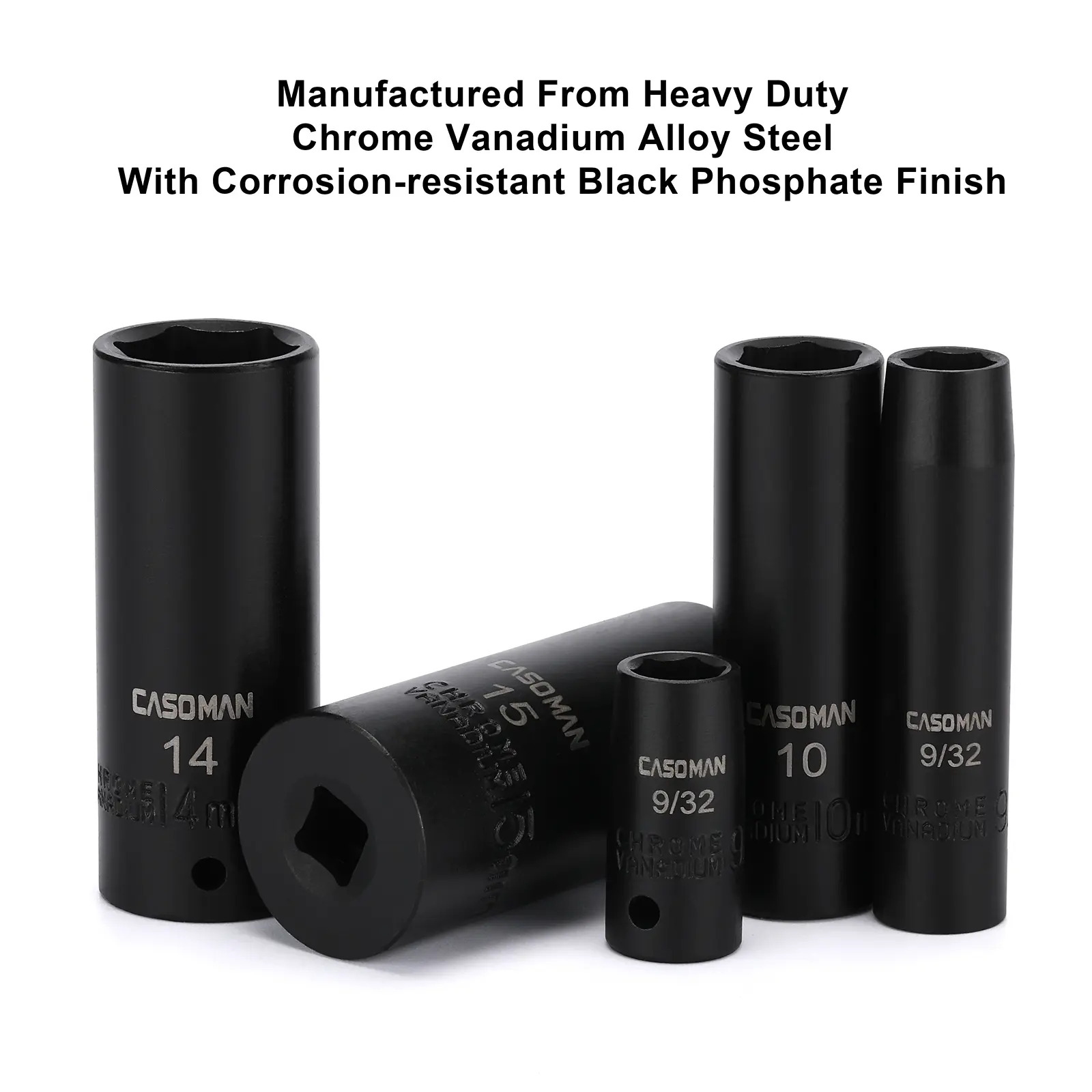 50PCS 1/4 Inch Drive Master Impact Socket Set,Metric/SAE,Deep/Shallow,6 Point,CR-V, 5/32 Inch - 9/16 Inch, 4mm - 15mm High Torque Tool