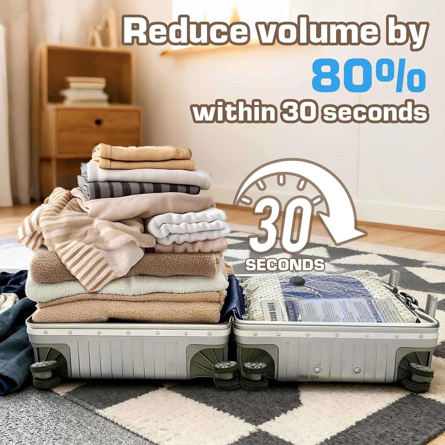 Last Day Hot Sale 49% OFF Rechargeable Vacuum Pump Travel Storage Bag Set