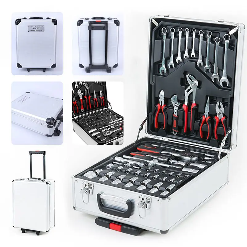 187PCS Large Capacity Metal Hand Toolbox, Home Repair Master Set - Comprehensive Toolbox, With 4 Drawers, General Household Toolkit, Simple And Durable, Auto Repair Repair Tools