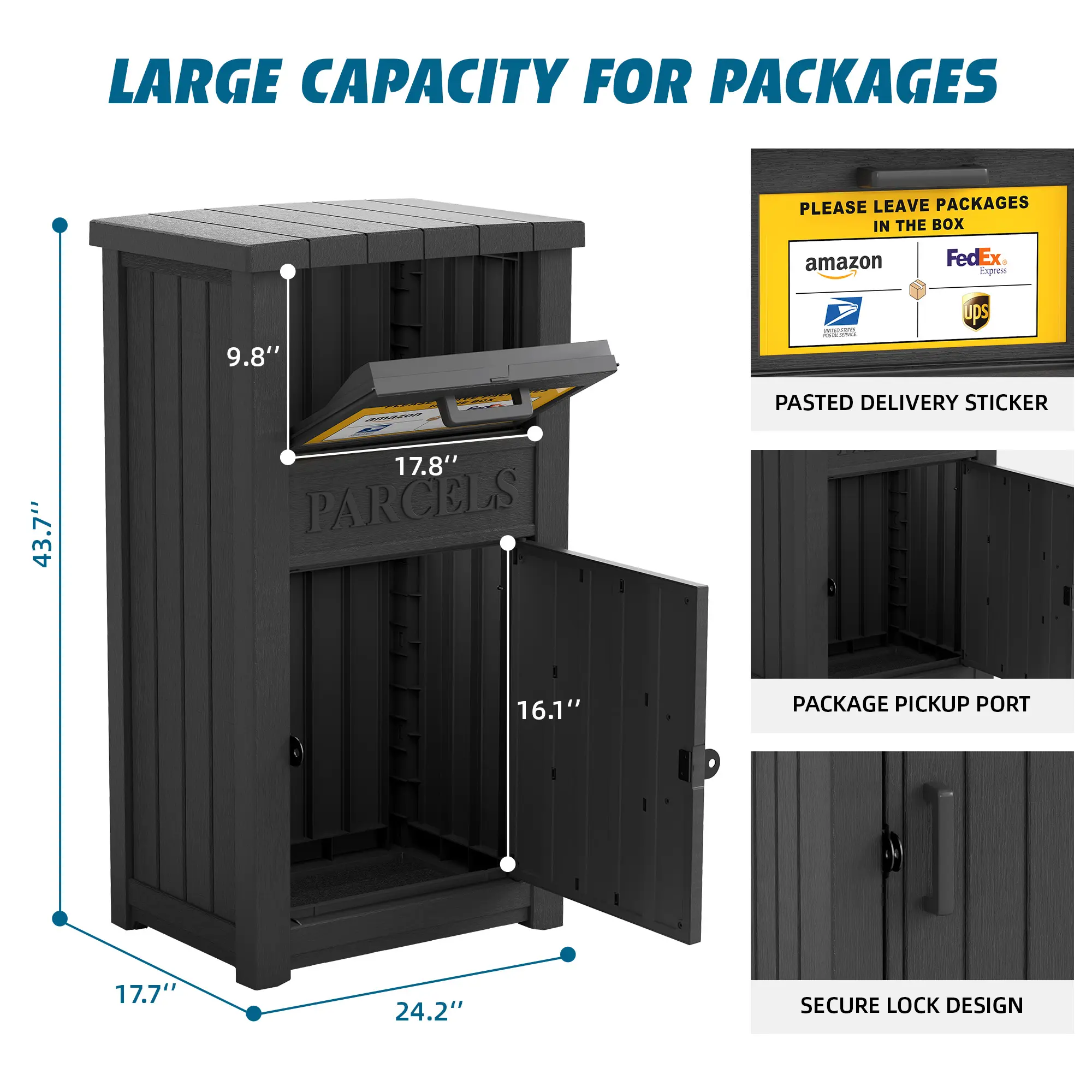 Anti-Theft Lockable Storage Box – Waterproof Outdoor Package Delivery Box with Large Secure Capacity