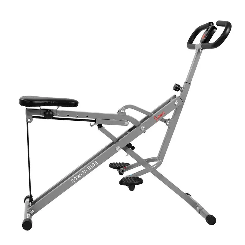 Rowing & Squat Machine – Adjustable Resistance Foldable Home Gym Workout Equipment, 300 lbs Capacity
