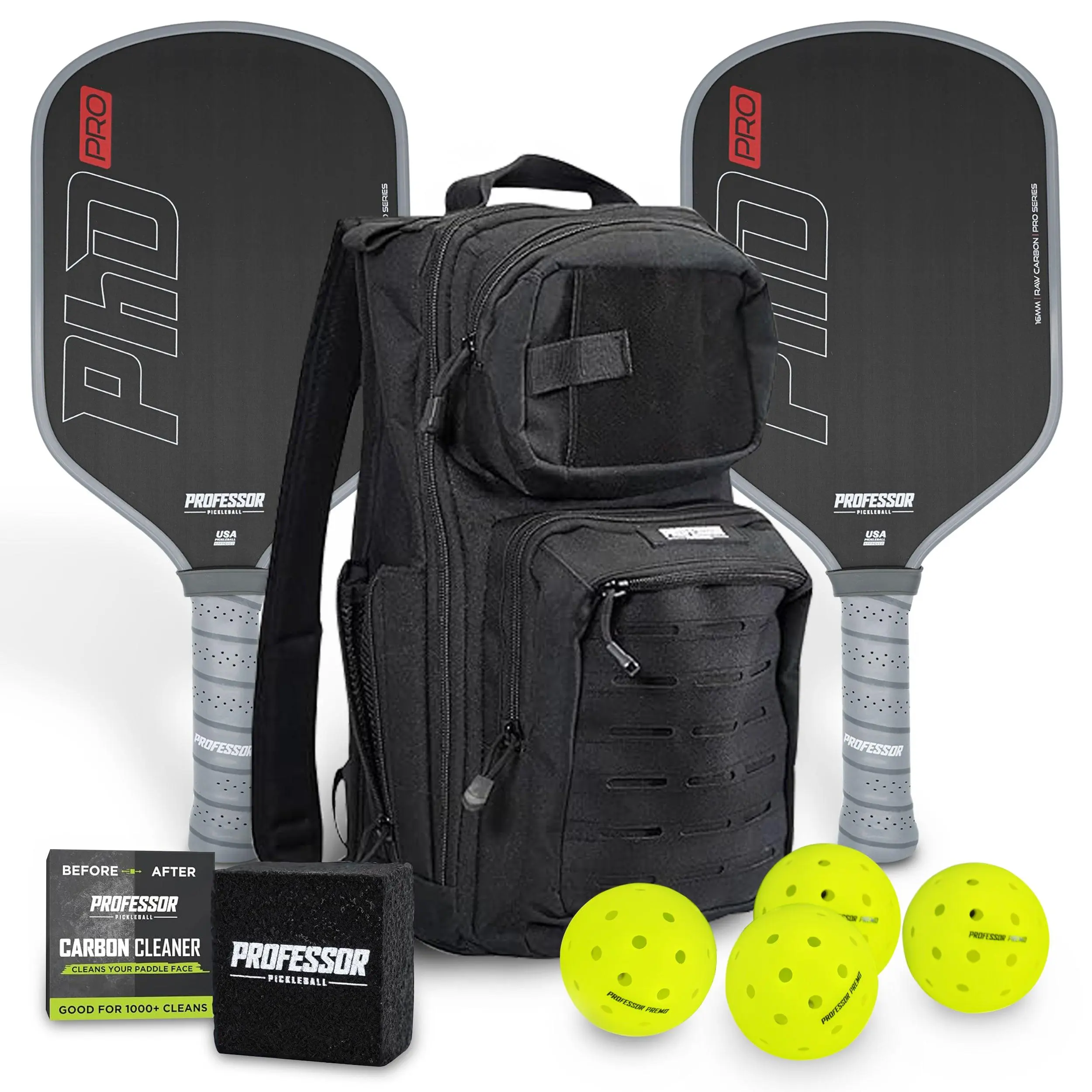 Raw Carbon Fiber Pickleball Paddle - 16MM - USA Pickleball Approved - Honeycomb Core - Power & Control