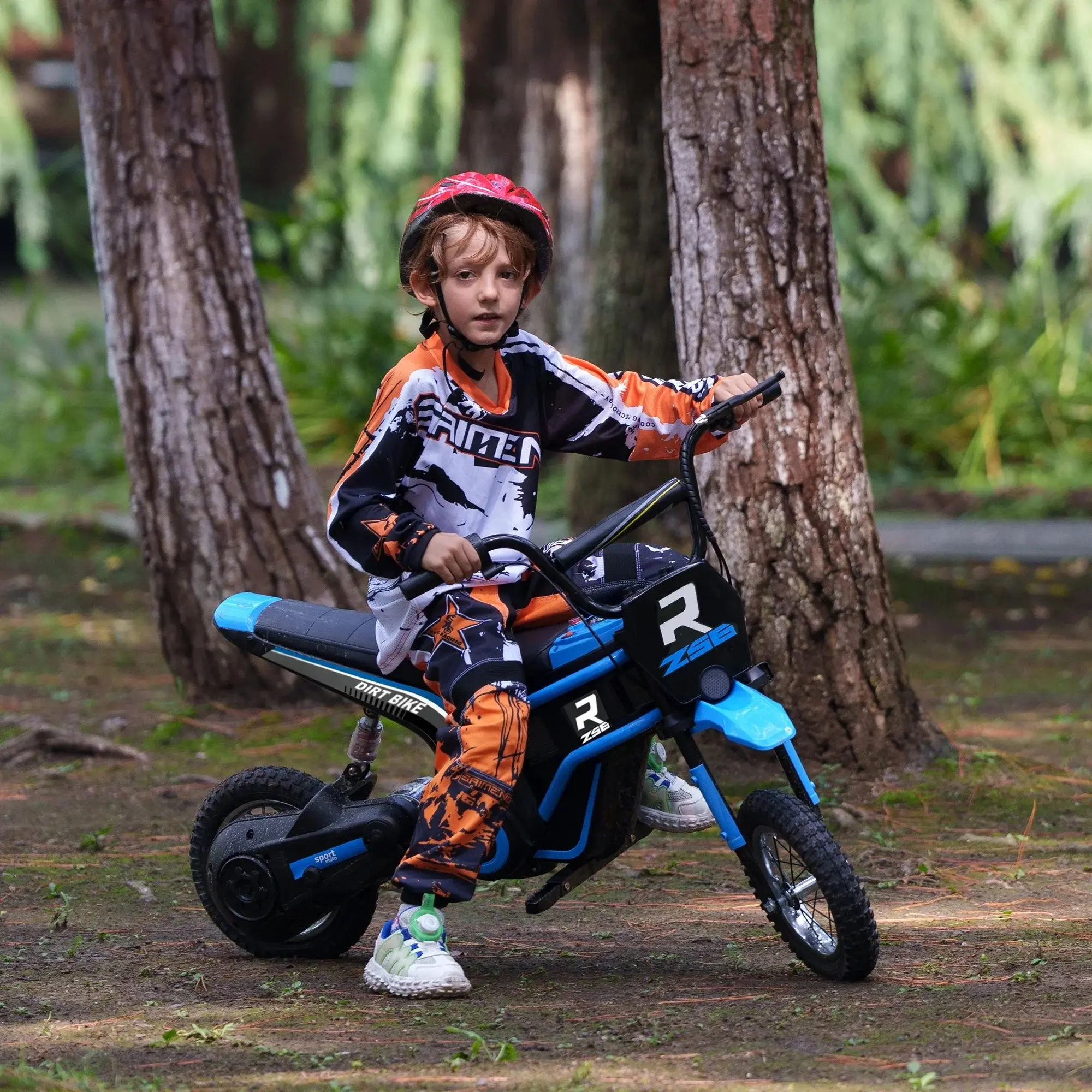 Electric Dirt Bike – 24V 350W Off-Road Ride-On Motorcycle with Rear Suspension, Brake & Speeds Up to 15 MPH