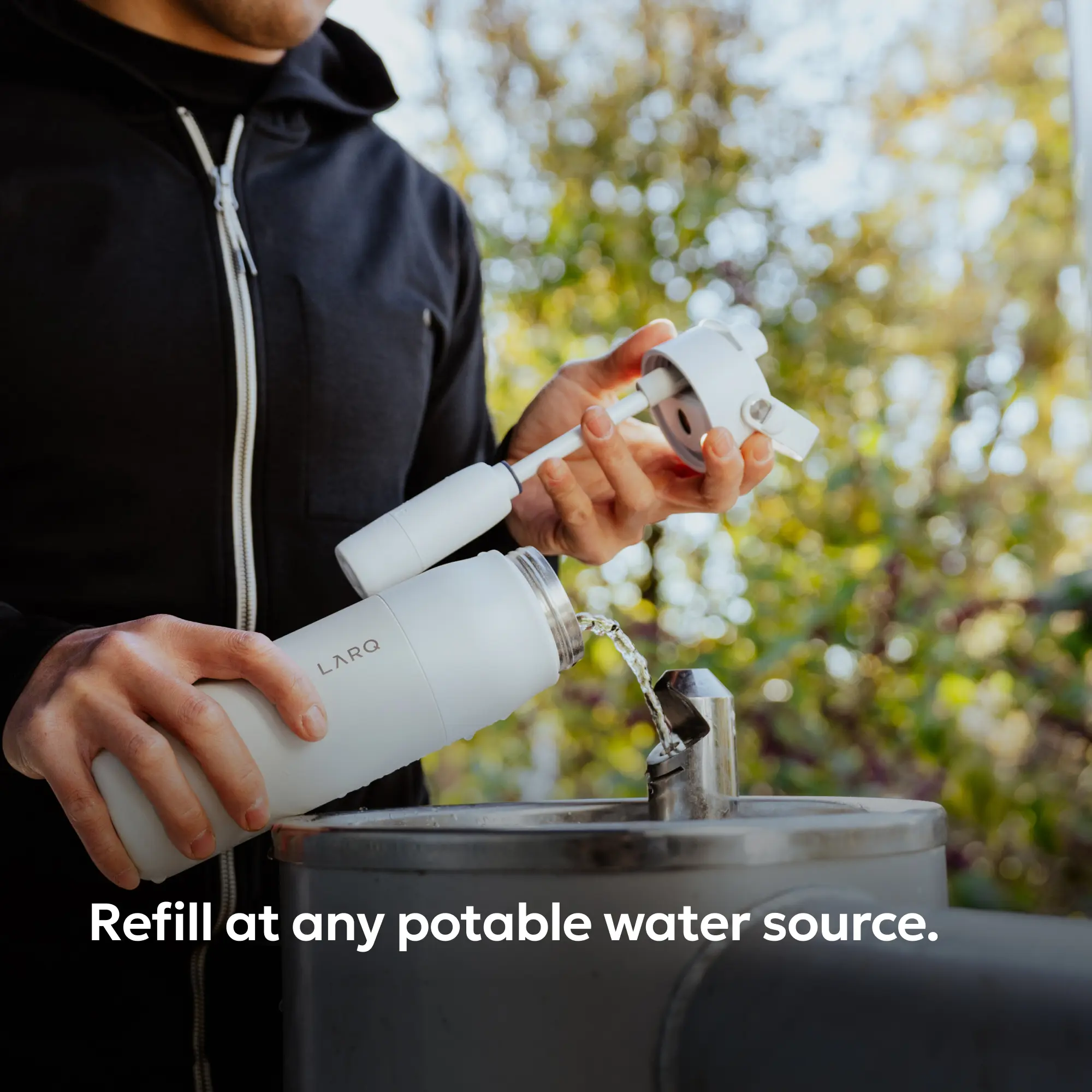 Self Cleaning Water Bottle - UV Water Purifier with Filter Straw, Smart App Hydration Tracking, Insulated Stainless Steel