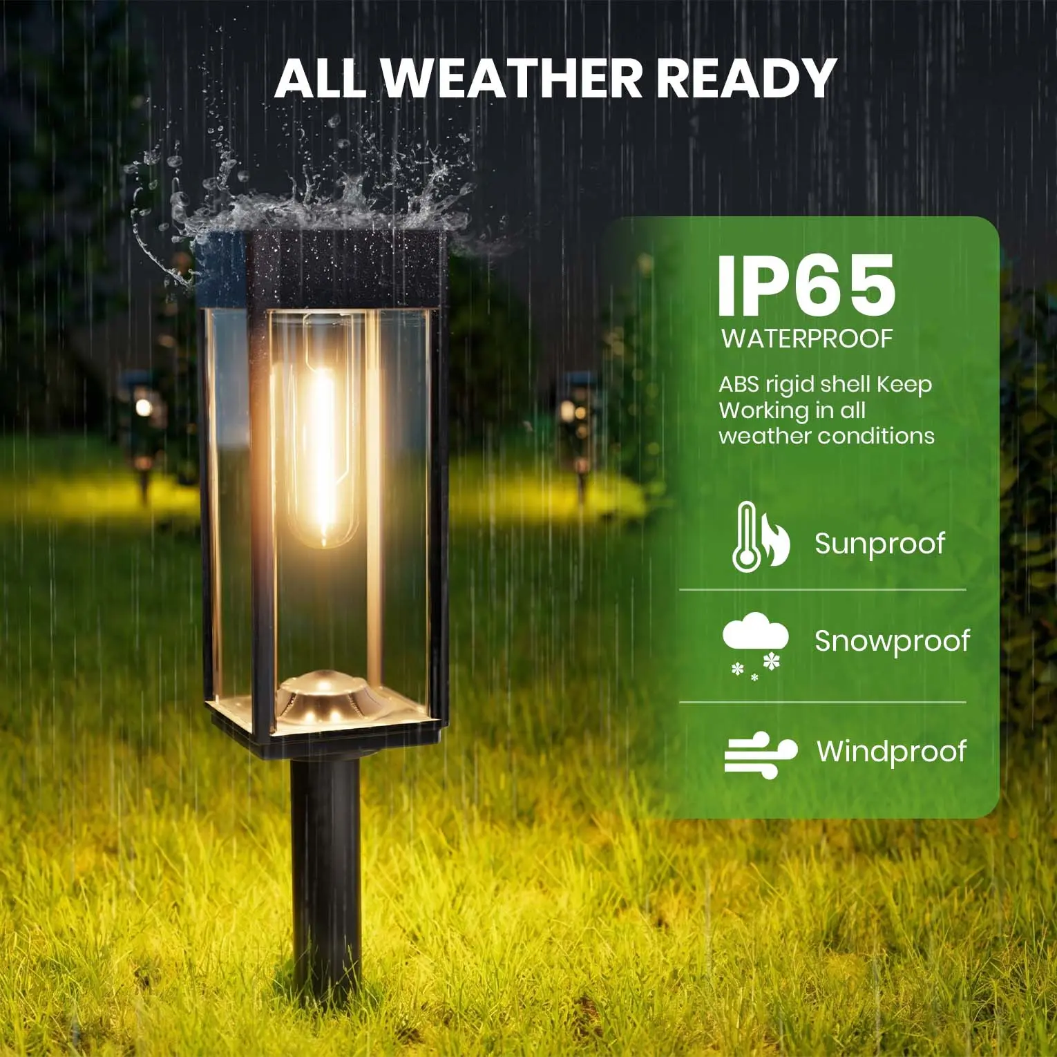 Solar Outdoor Lights, Solar Pathway Lights Modern Luxury | Easy Installation, Auto On/Off & IP65 Waterproof | For Garden