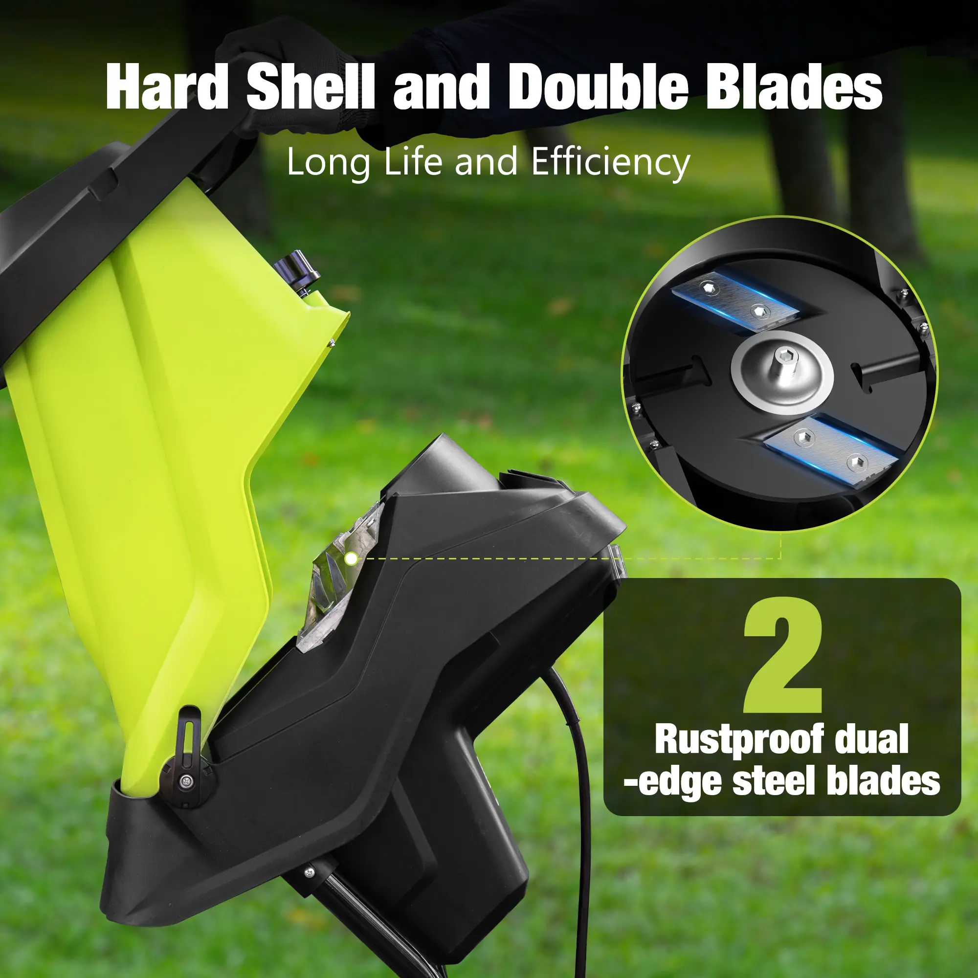 15-Amp Wood Chipper & Shredder, with 1.8" Feed Hopper, 45L Collection Bag, for Yard Waste, Branches, and Leaves.