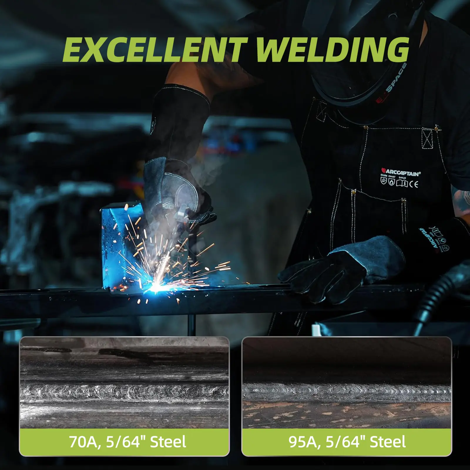155Amp Portable Welding Machine, Stick Welder, AC 110/220V smart conversion, LED Display Digital Welder, Portable MMA Arc Welder