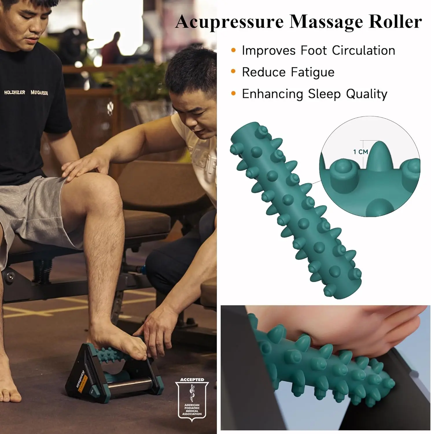 Foot Massager for Circulation and Pain Relief, Reflexology Massage Tools with Ice Pack, Foot Roller for Neuropathy Pain Relief, Foot Health