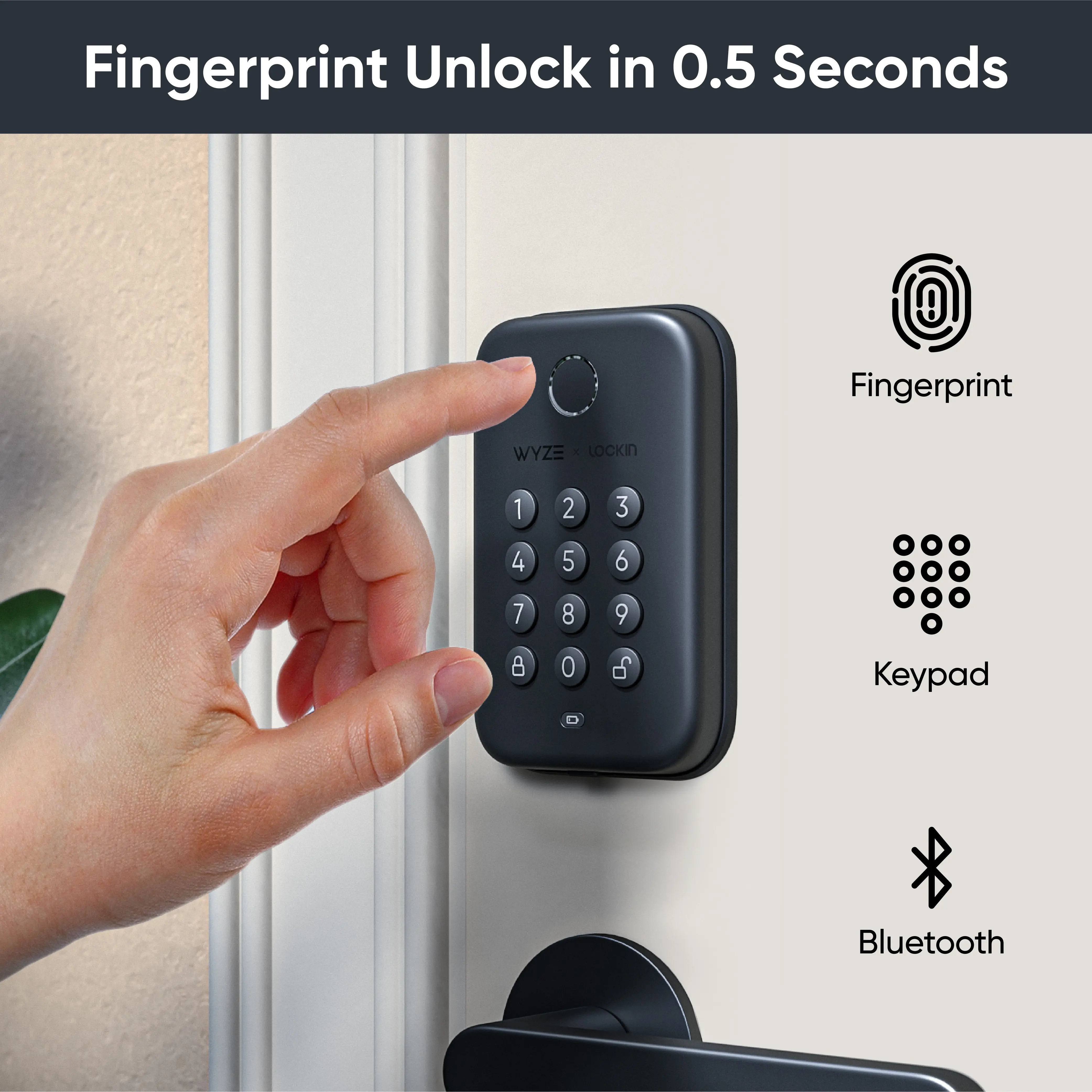 Smart Fingerprint Door Lock – Keyless Bluetooth Deadbolt with Auto-Lock, Weatherproof Design & App Control