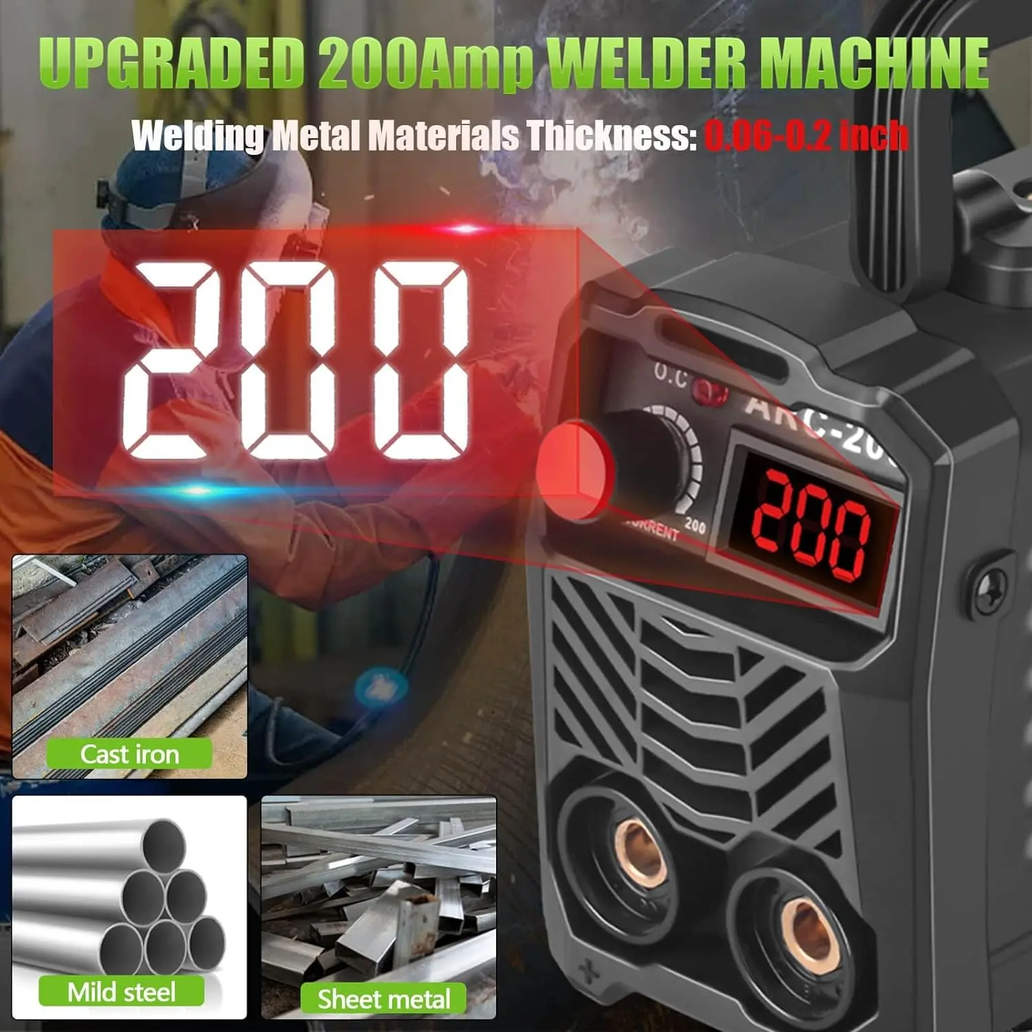 Inverter Stick Welding Machine, 110V Super Mini Portable Welder with 20PCS Rods, Hot Start, Arc Force & Anti-Stick, for 1/16"-1/8" Rods
