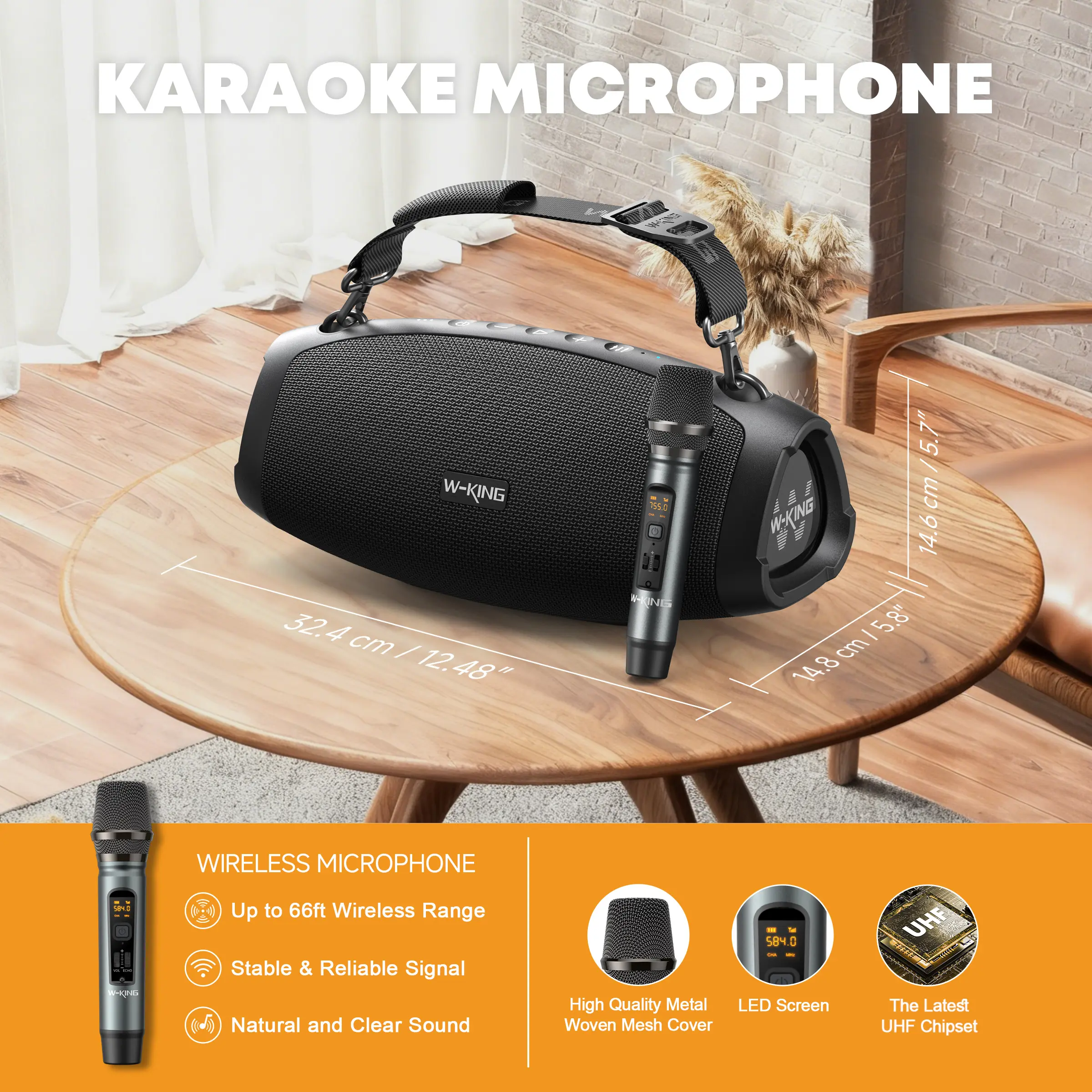 120W Bluetooth Speaker with Wireless Mic – IPX6 Waterproof, 42H Playtime, Deep Bass & Outdoor Party Ready