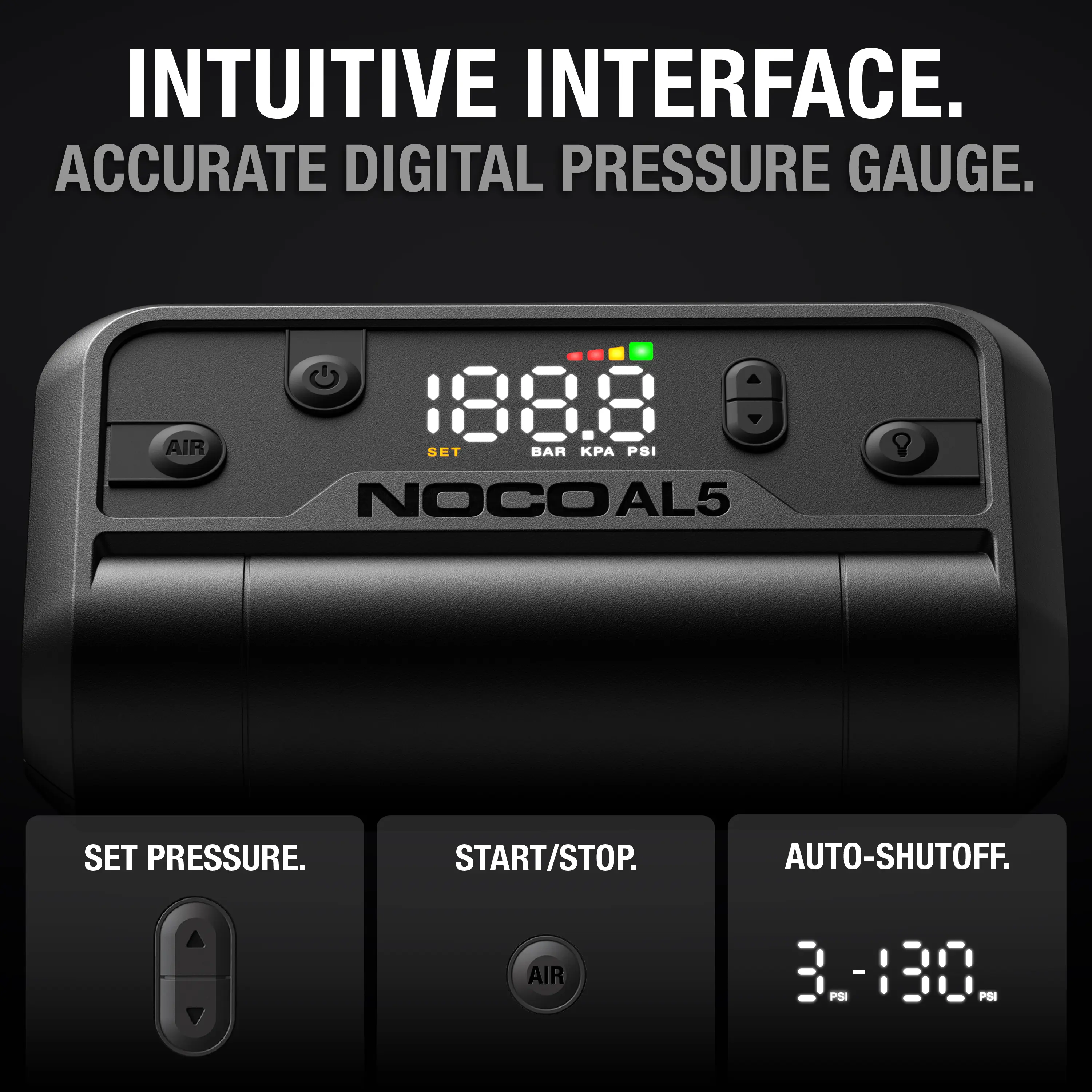UltraFast Cordless Tire Inflator, Battery-Powered Air Compressor, 0–40 PSI in 7 Minutes