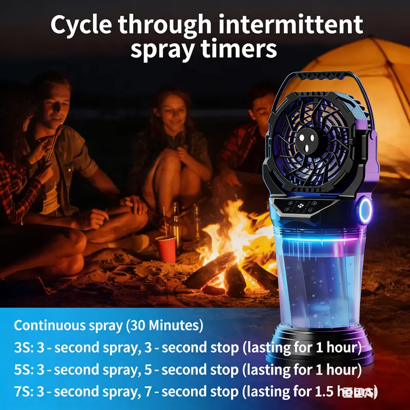 38000mA Portable Misting Fan