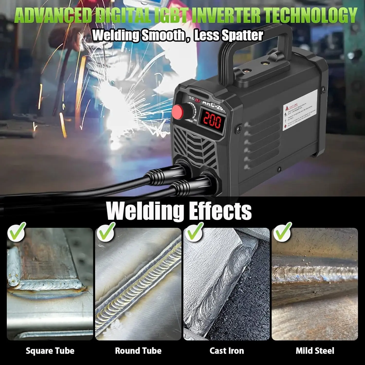 Inverter Stick Welding Machine, 110V Super Mini Portable Welder with 20PCS Rods, Hot Start, Arc Force & Anti-Stick, for 1/16"-1/8" Rods