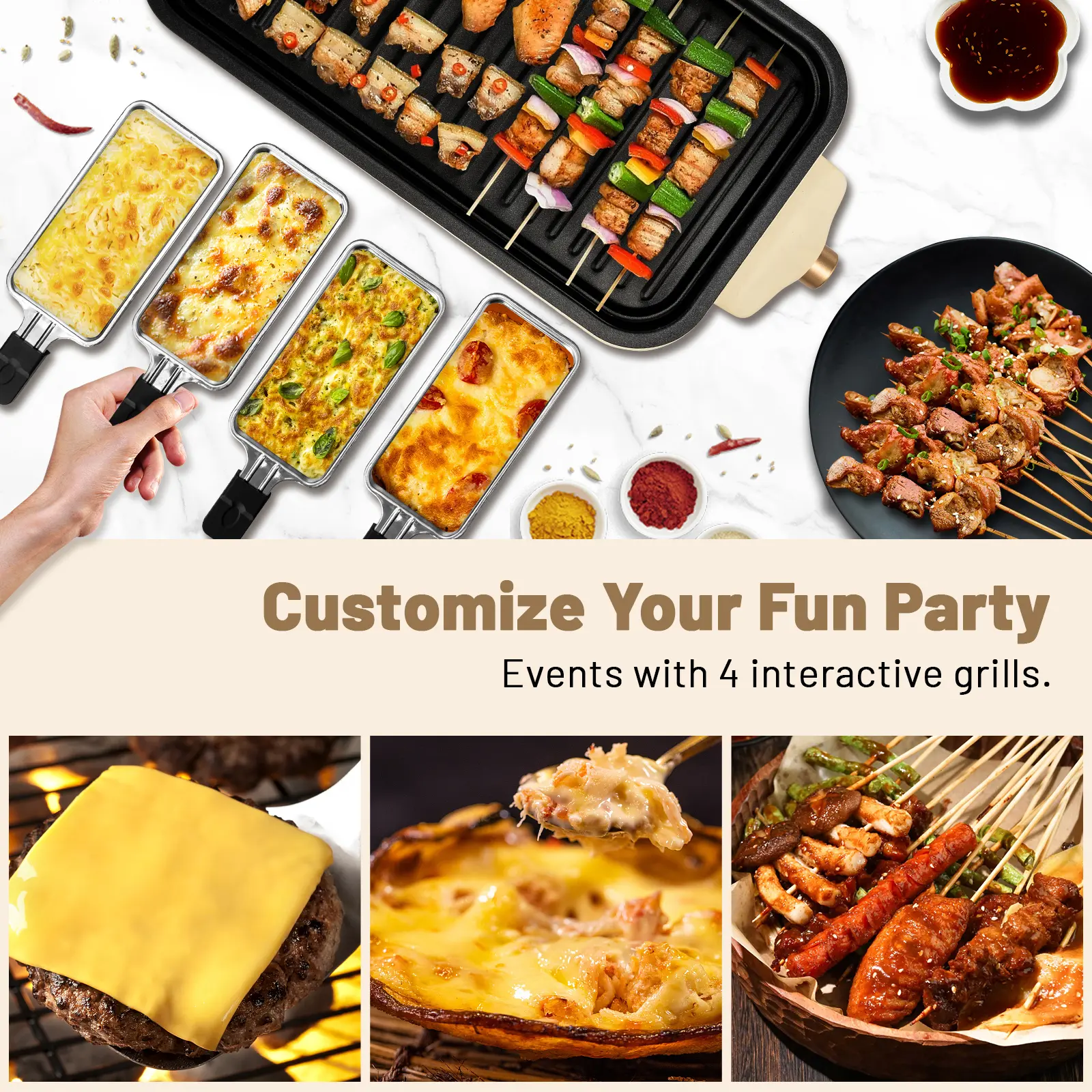 2-in-1 Smokeless Electric Indoor Grill