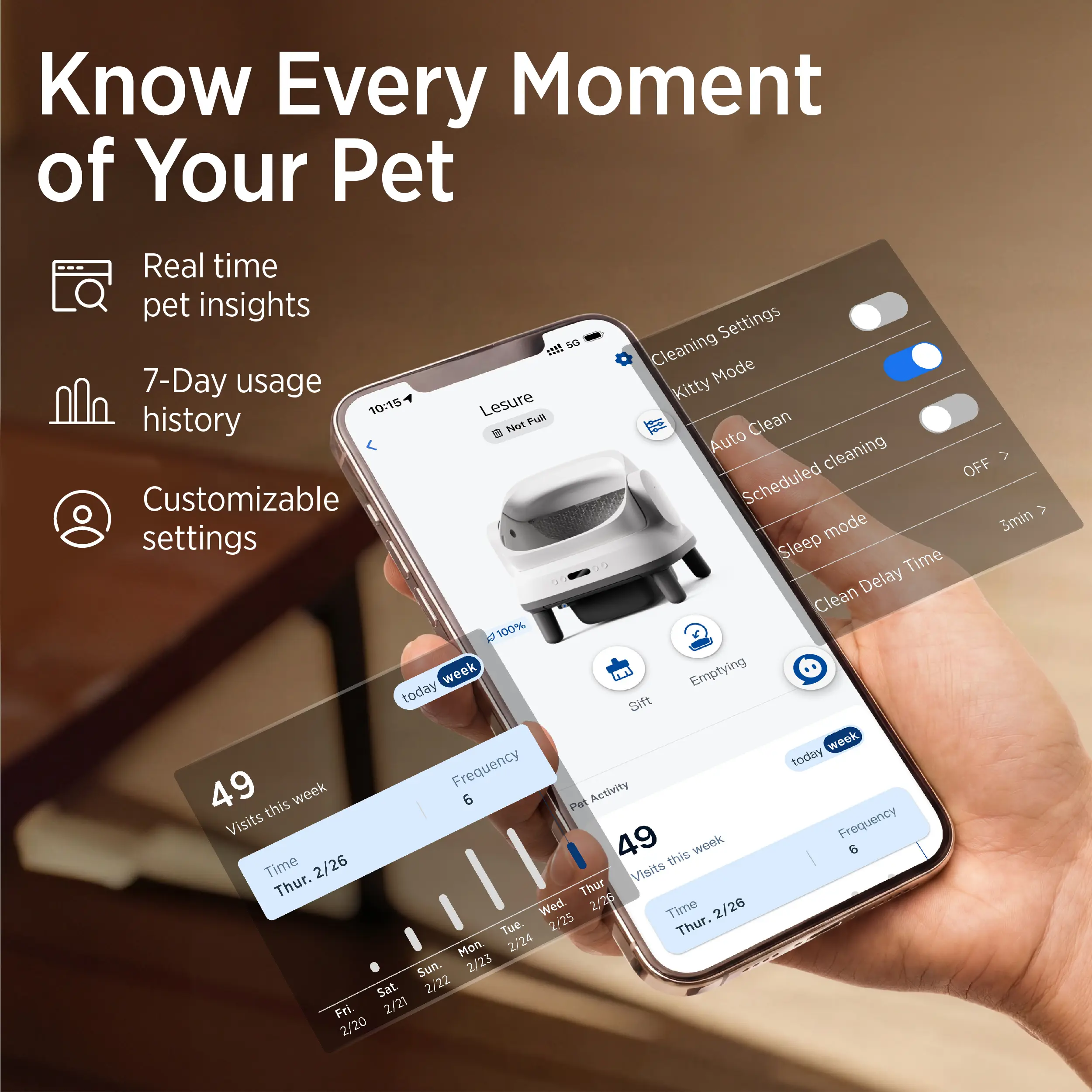 Self-Cleaning Cat Litter Box – App-Controlled Automatic Scooper with Odor Control, Safety Sensors & Waste Bags Included