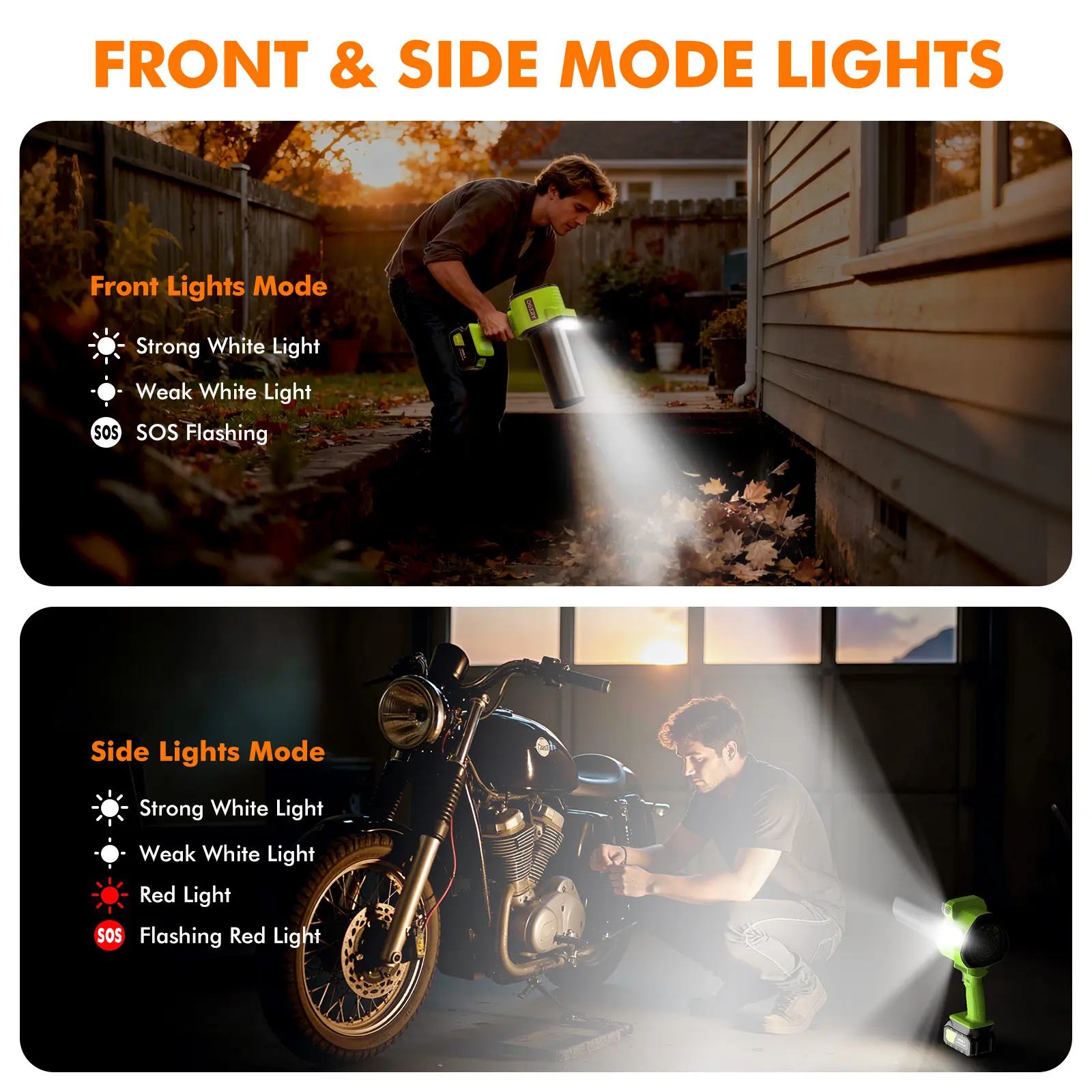 Updated Leaf Blower Cordless with Lights, 21V Powerful Electric Leaf Blowers with 2 x 3.0Ah Batteries & Charger, 700CFM 140MPH 900G Wind Pressure Lightweight Handheld Blower