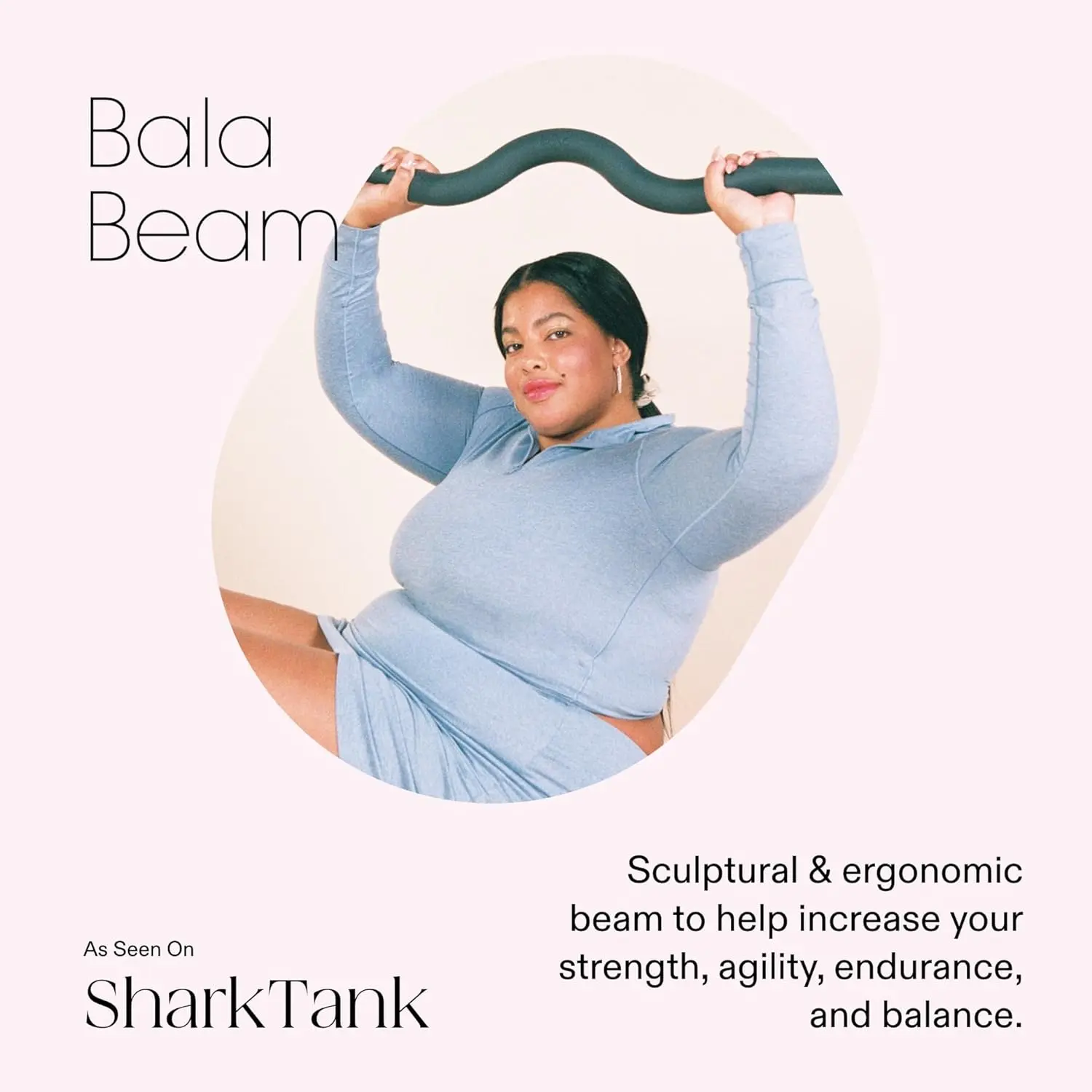 Bala Beam - 36" Ergonomic Strength Training Bar with Soft Silicone Coating Yoga Equipment Workout Bands