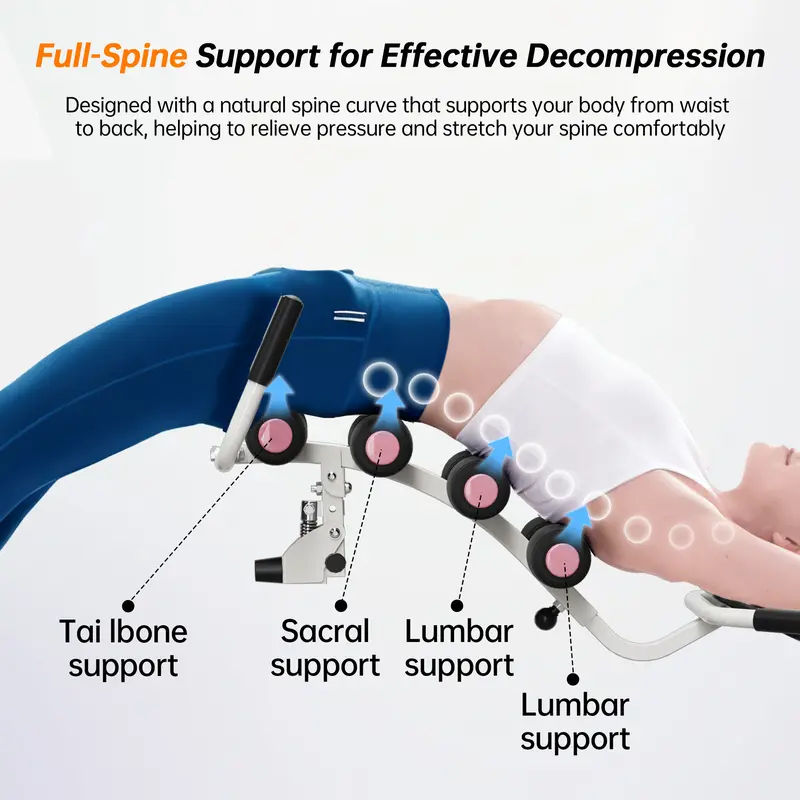 Mini Inversion Table, 2-Position Adjustable Heavy-Duty Steel Frame Fitness Gear, Home Workout & Gym Equipment for Spinal Care, Back Relief & Stretching