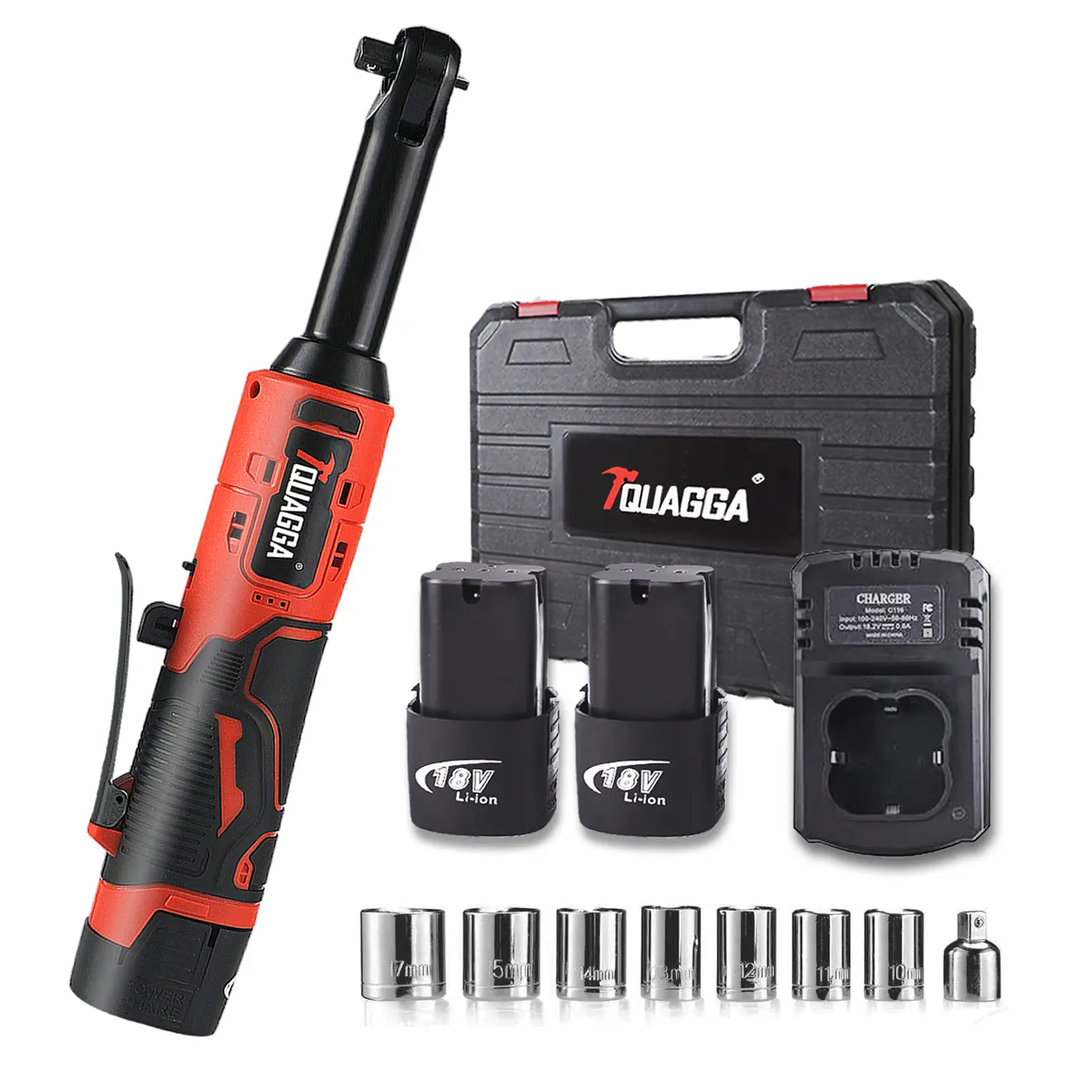 18V Extended Cordless Electric Ratchet Wrench Set, extended neck, variable speed, 18V, 3/8 "18V Cordless Electric Ratchet Wrench Set, Automotive Repair Tools