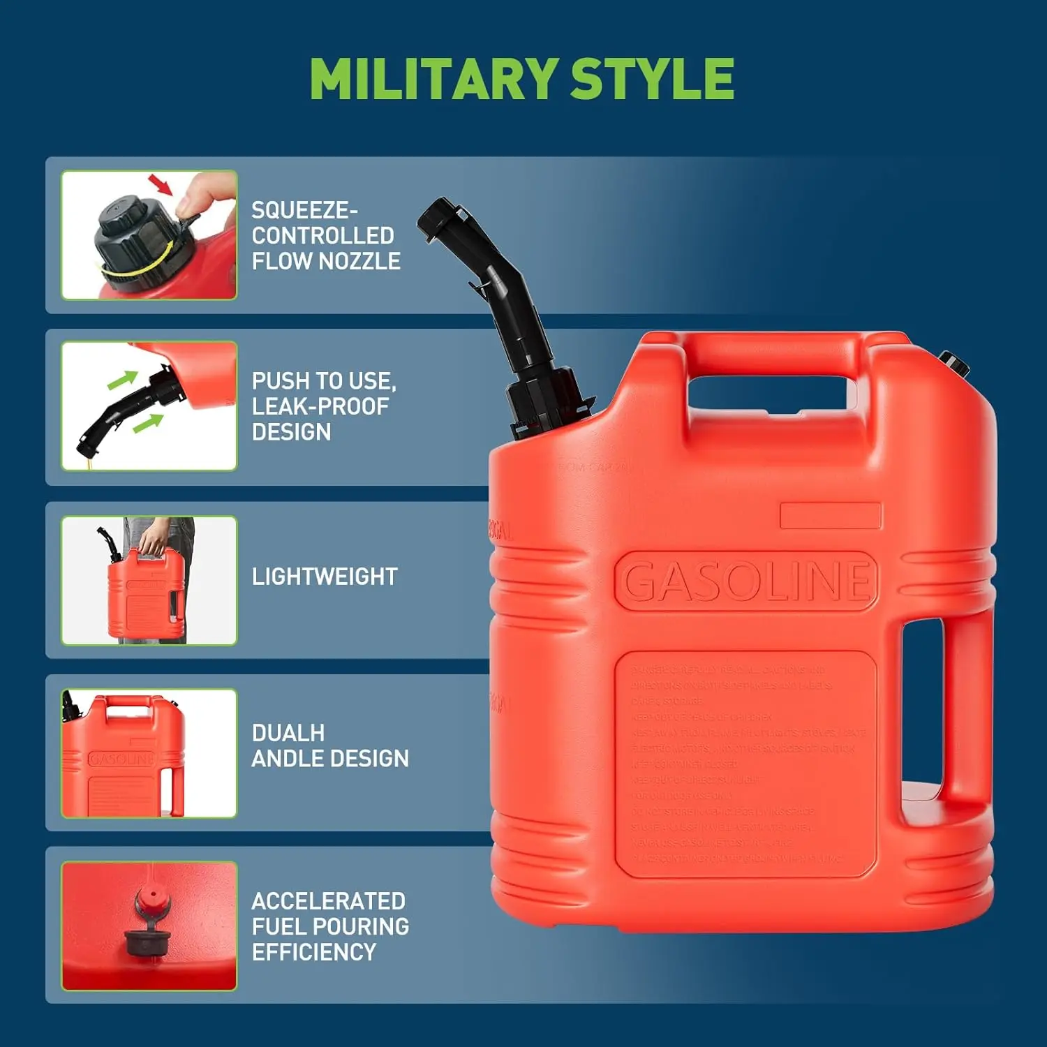 15 Gallon Portable Fuel Caddy with LE Pump & 10ft Hose for Gasoline Diesel Storage on Wheels for Cars Lawn Mowers ATVs Boats Red Yellow Gray Options