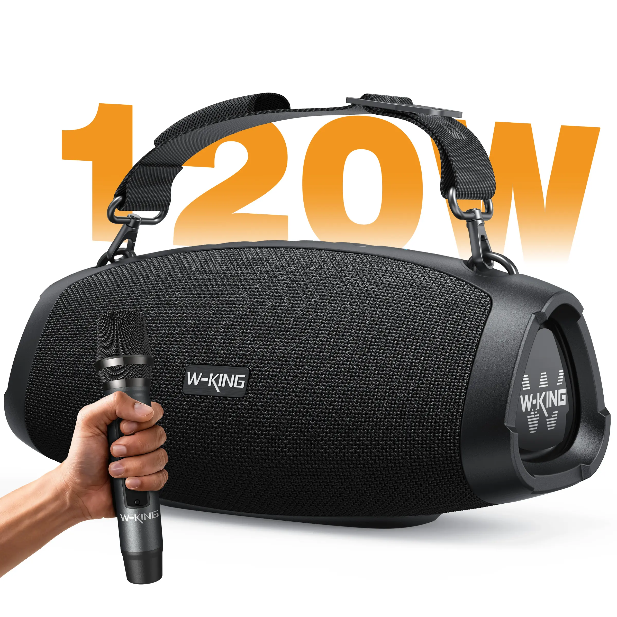 120W Bluetooth Speaker with Wireless Mic – IPX6 Waterproof, 42H Playtime, Deep Bass & Outdoor Party Ready