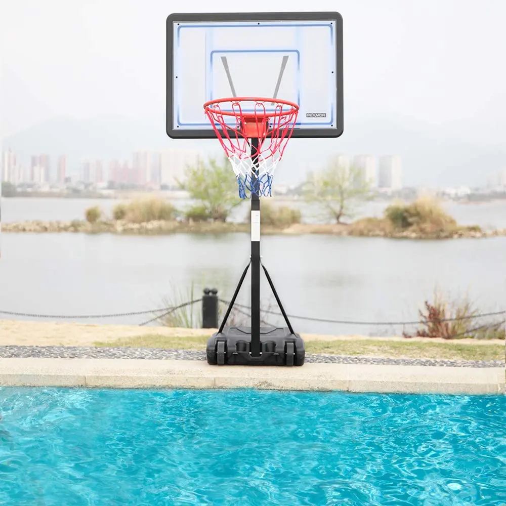Poolside Basketball & Volleyball Set – Portable Pool Sports Game with Upgraded Backboard for Indoor & Outdoor Pools