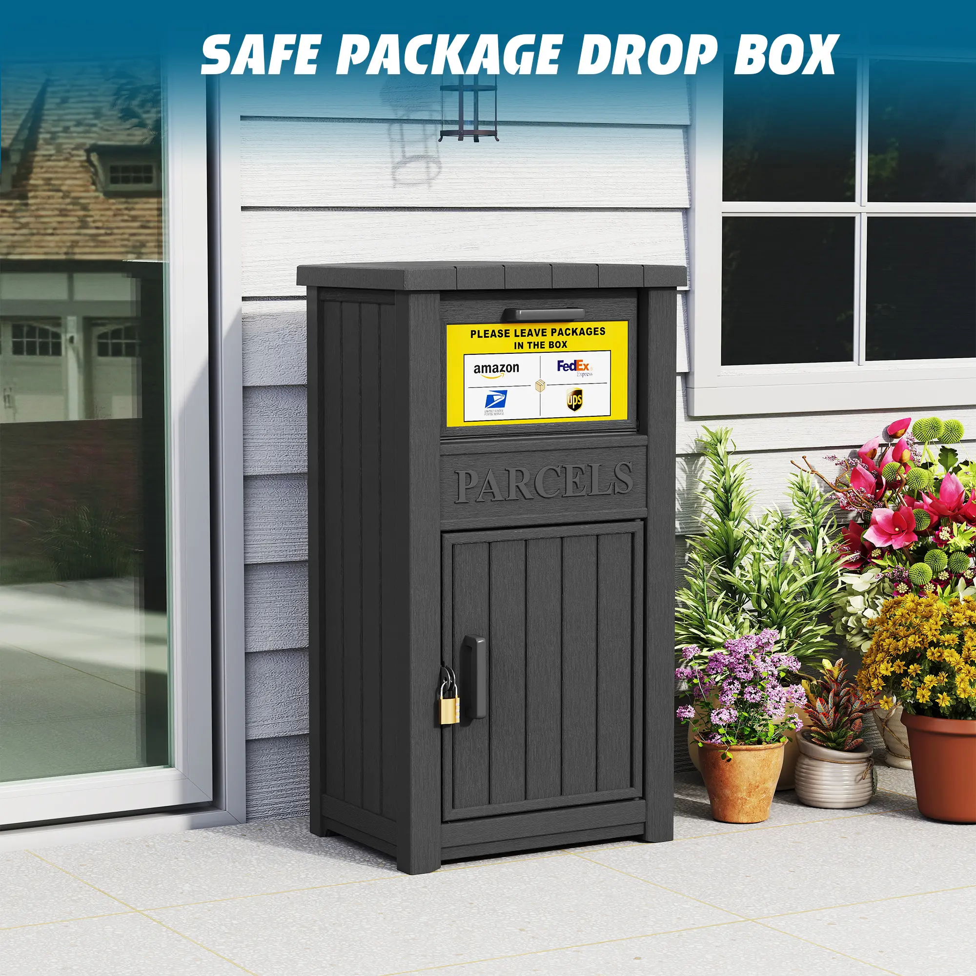 Anti-Theft Lockable Storage Box – Waterproof Outdoor Package Delivery Box with Large Secure Capacity