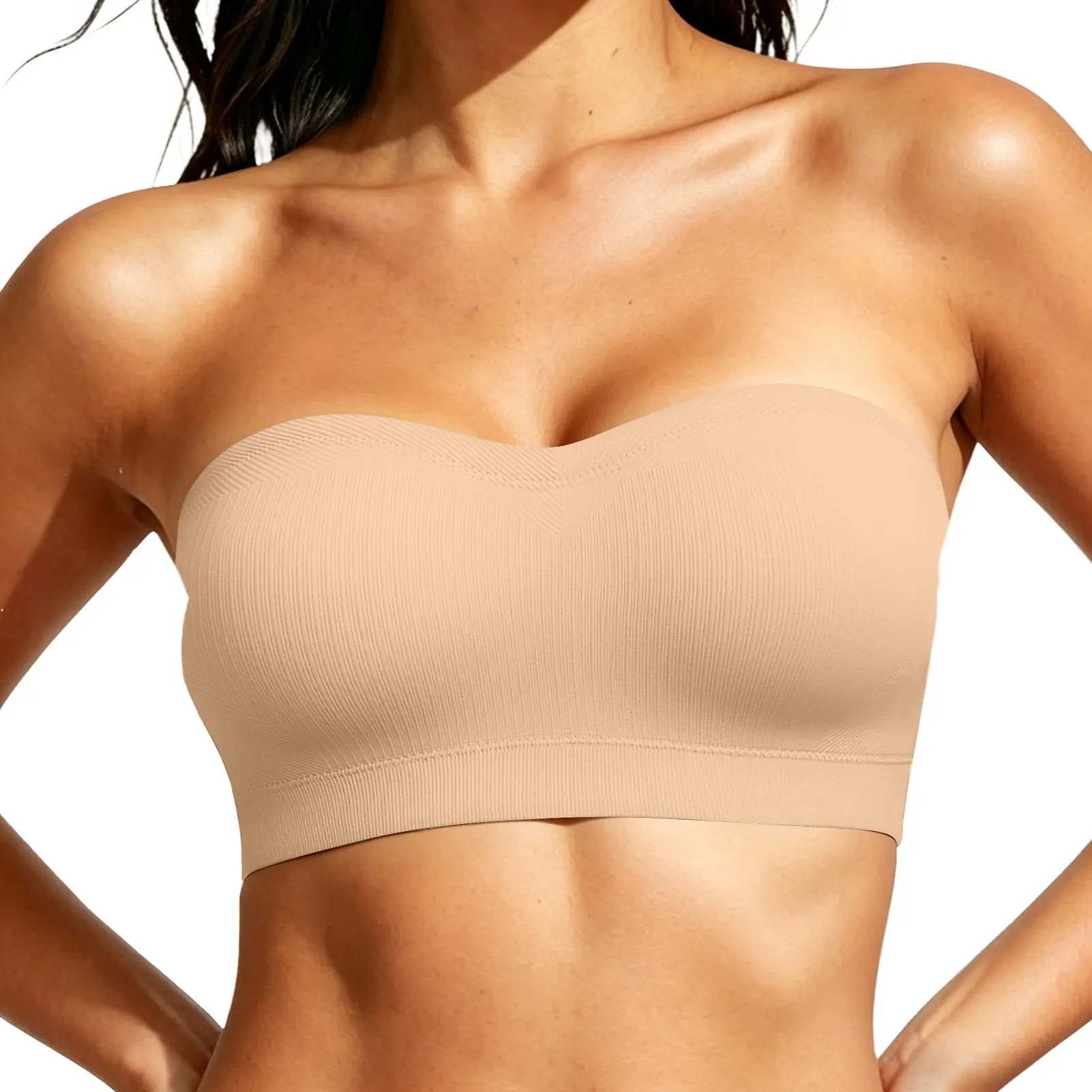 Stays Put Bandeau Bra, Strapless Bra Wireless Seamless Comfort Day