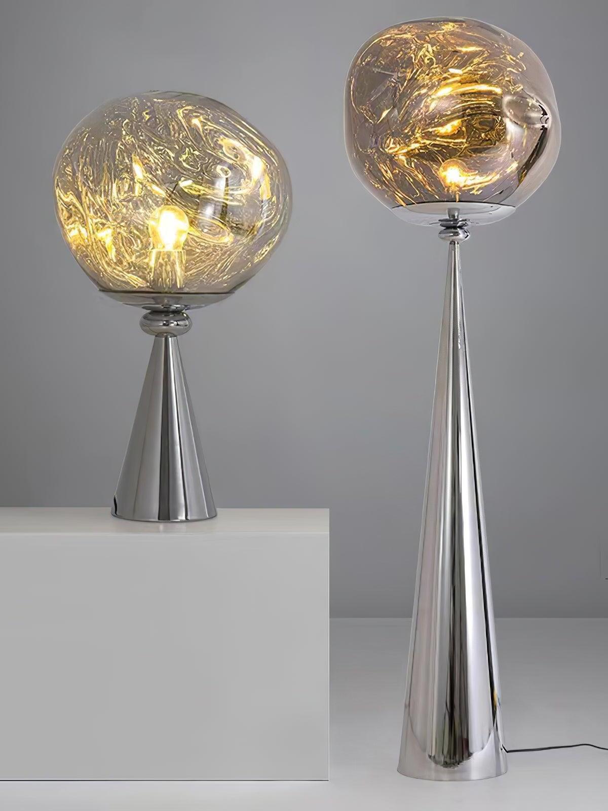 Twisted dynamic Glass Cone Floor Lamp