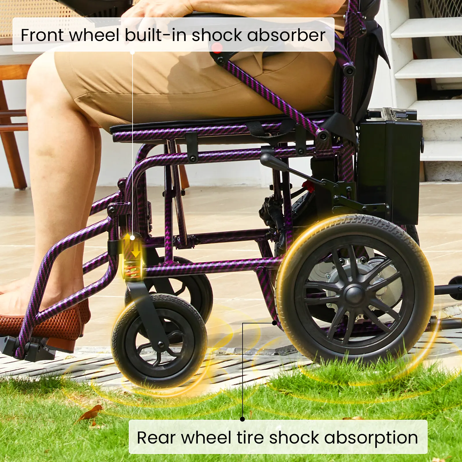 Foldable Electric Wheelchair – 360W Dual Motor Power Chair with 15-Mile Range, Compact Design & 286 lb Capacity