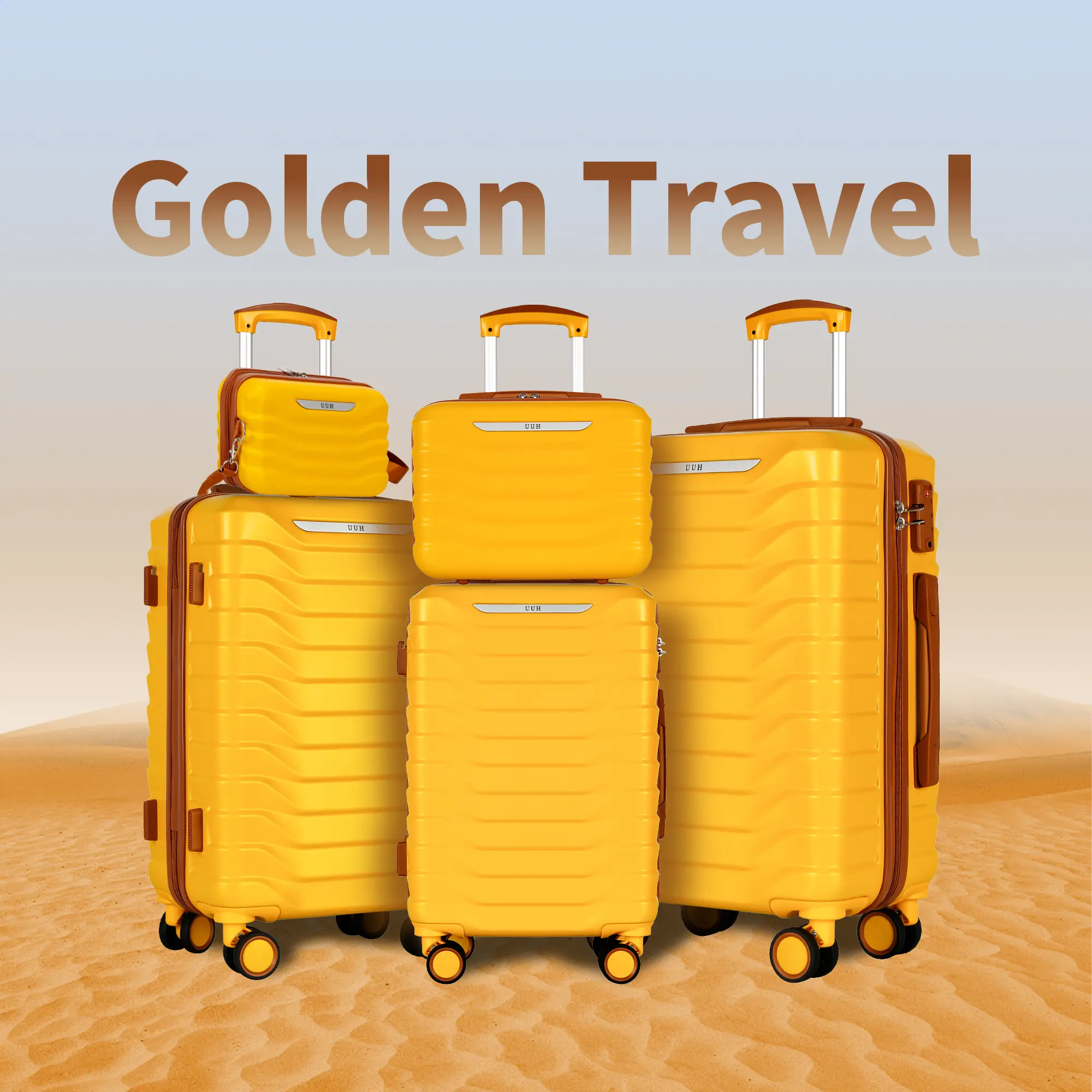 Expandable Luggage Sets 9pcs/8pcs/7pcs/4pcs Suitcase Sets With Water-Proof and Expandable Layer Makeup Bag Side Hooks And TSA Lock