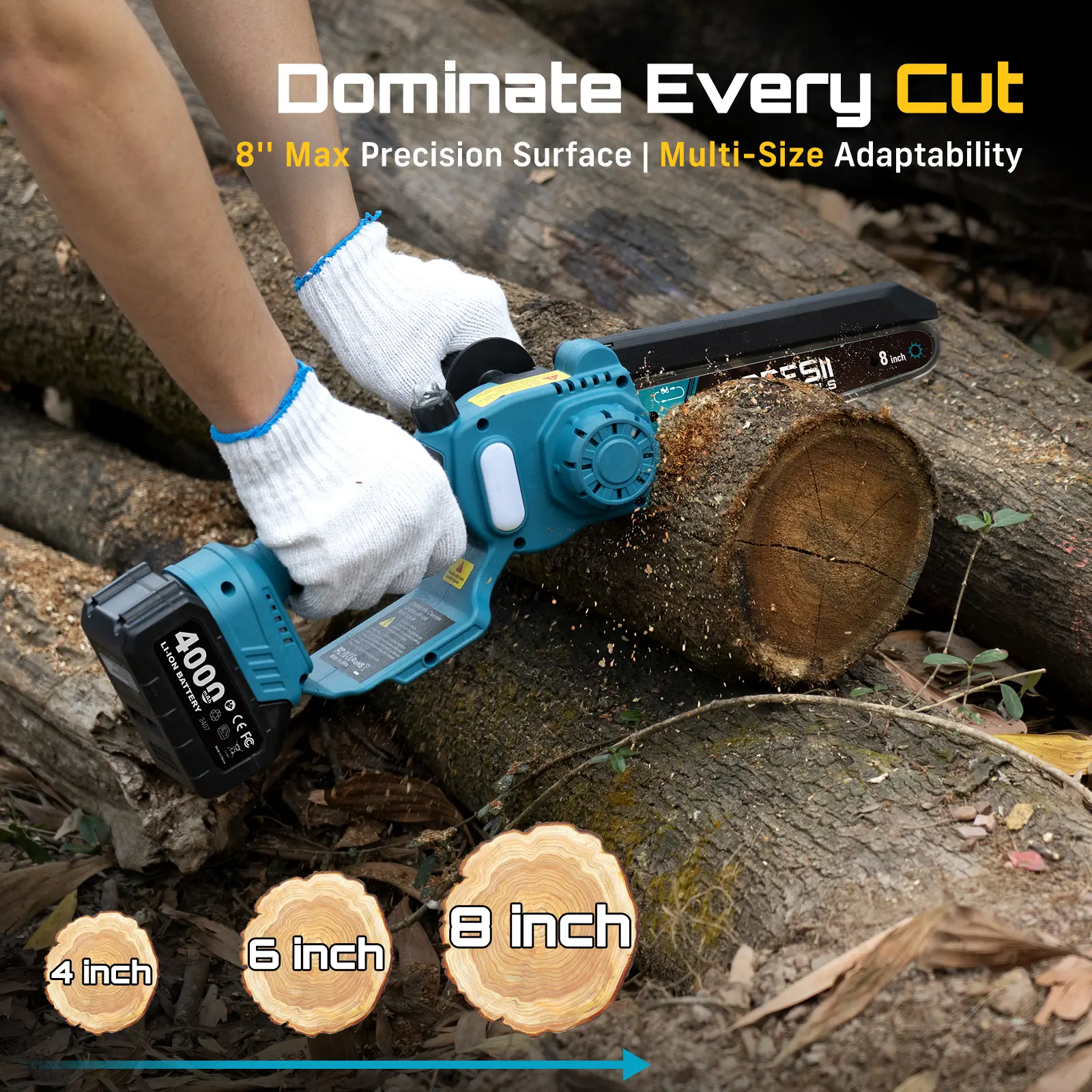 【Spotlight Day】SEESII 2 in 1 Cordless Pole Saw & Mini Chainsaw with 2 Batteries, Power Electric Polesaw for Tree Trimming, Chain Saw with Extension Pole, 16ft Reach, Limb Branch Cutter Pruner P8 Ace/P6 Ace CH800