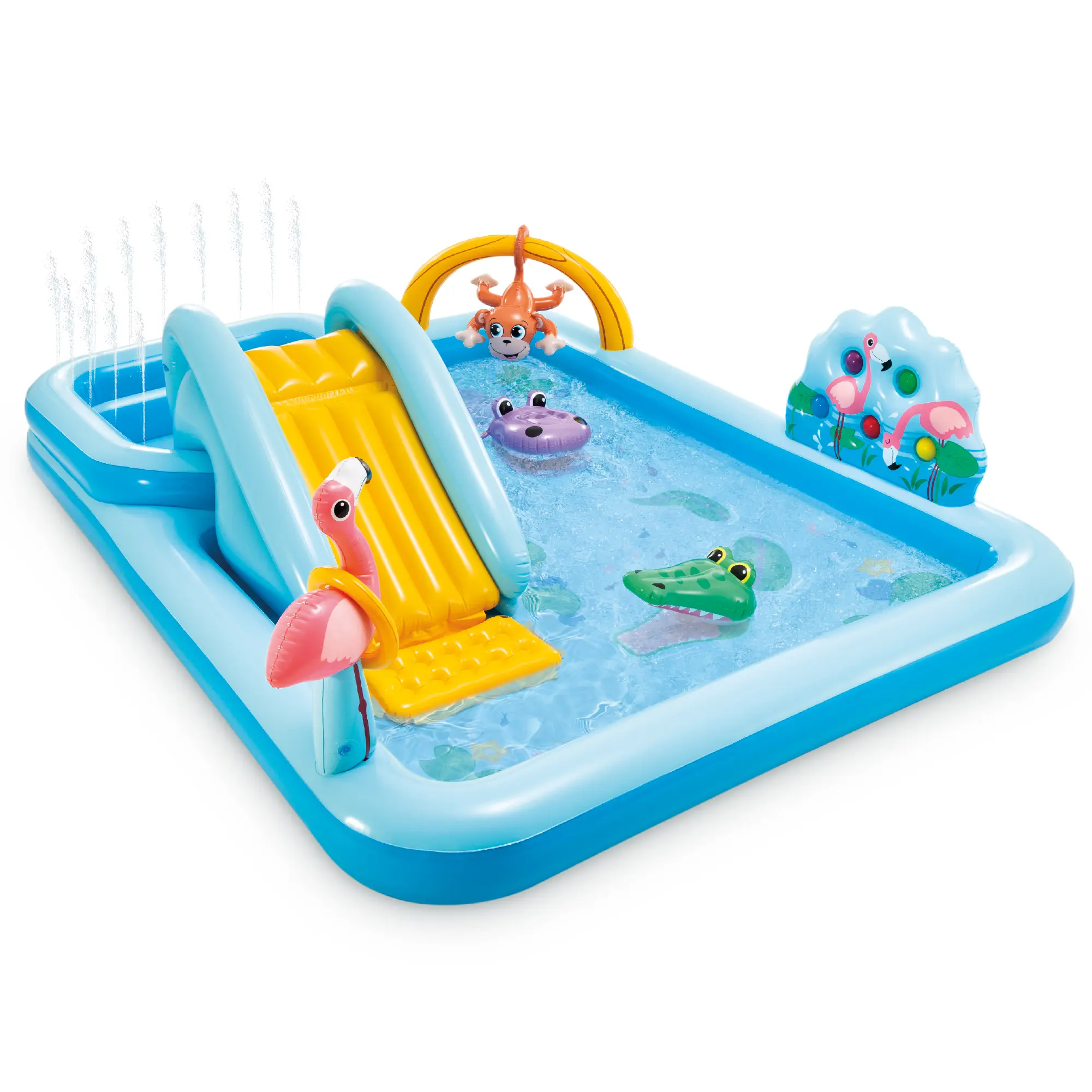 Inflatable Dinosaur Water Park – Kids Outdoor Splash Pool with Water Slide, Sprayer & Summer Backyard Fun