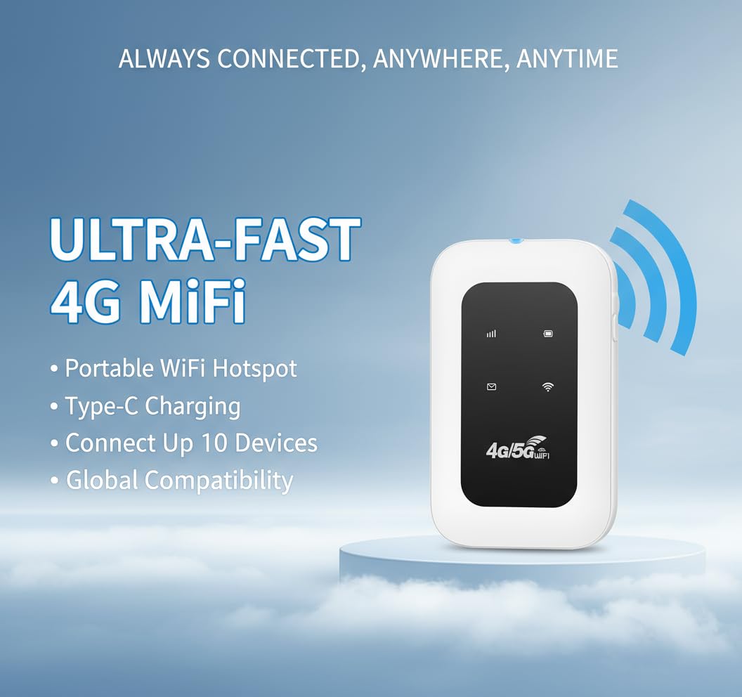 Plug & Play Portable WiFi Hotspot – Lifetime Access, Works Across All Networks