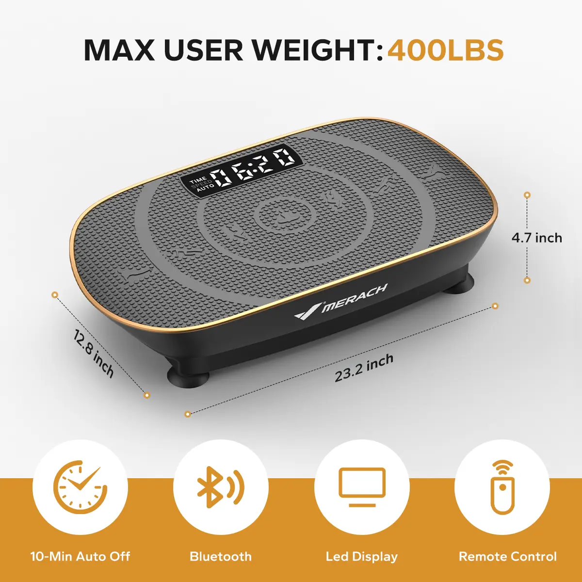 Vibration Plate Exercise Machine – Lymphatic Drainage, Full Body Workout, 400 lbs Capacity, Compact Home Fitness Equipment