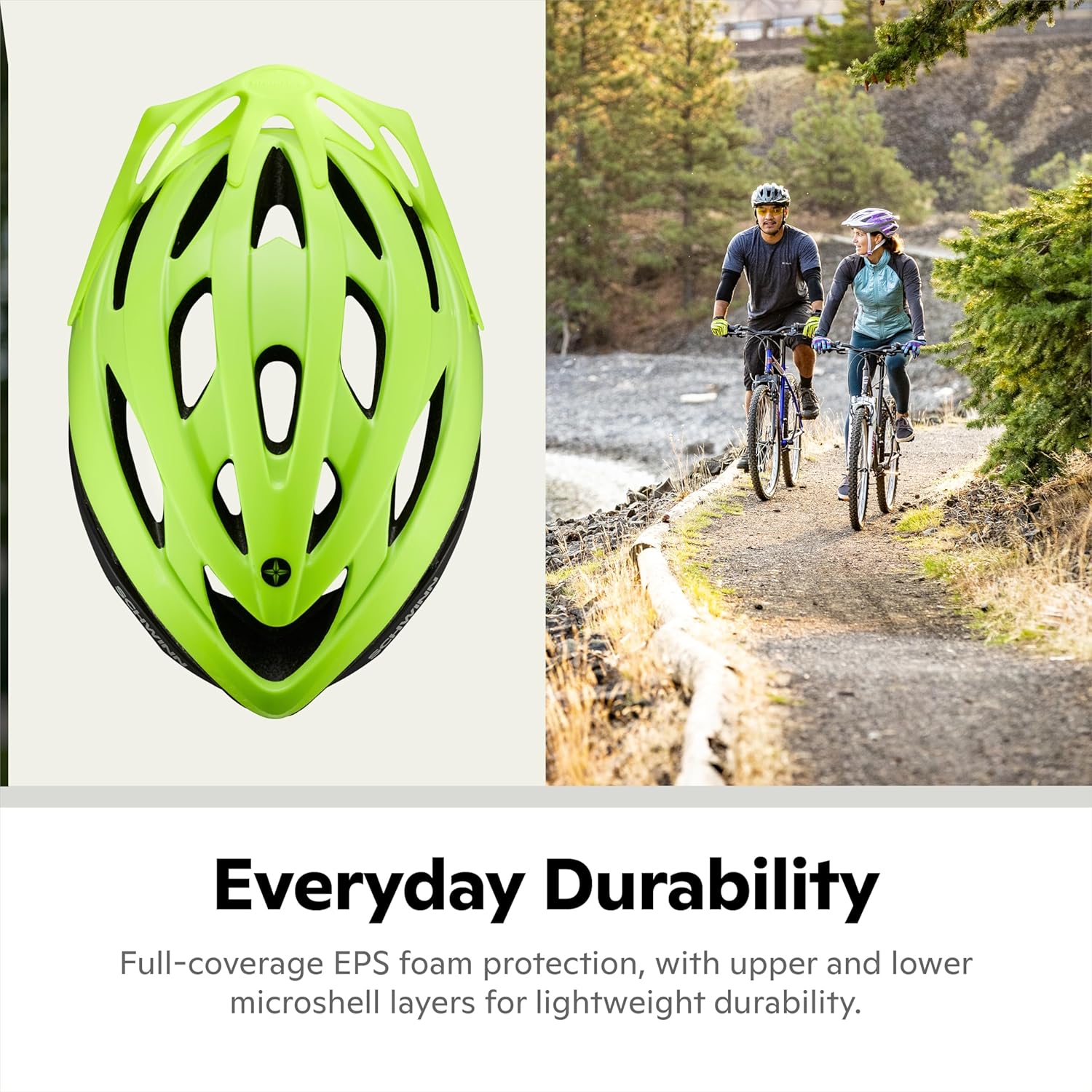 Helmet for Adults, Size 58-62 cm for Riders Ages 14+, Microshell, Adjustable Dial & Straps, Interior Padding, Air Vents, Visor