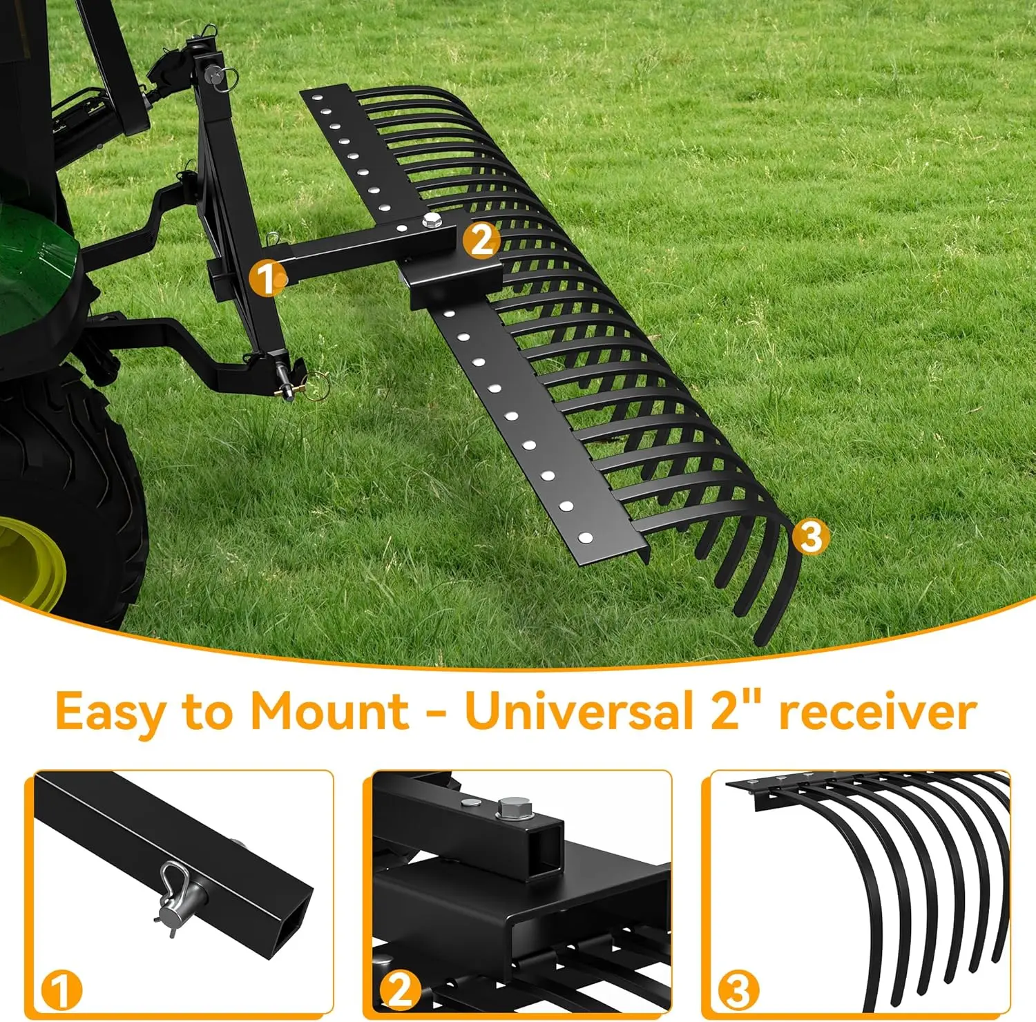 48" / 60" Tow Behind Landscape Rake
