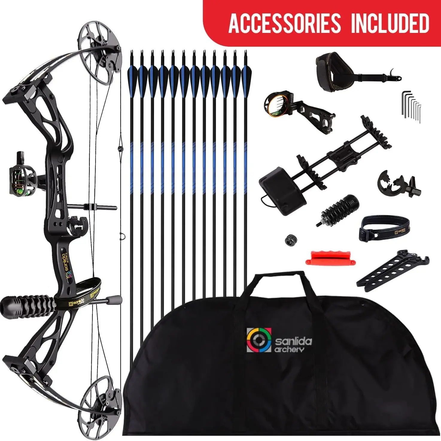 X8 Compound Bow Package for Adults and Teens,18”-31” Draw Length,0-70 Lbs Draw Weight,up to IBO 310 fps,No Bow Press Needed,Limbs Made in USA(RH Only)