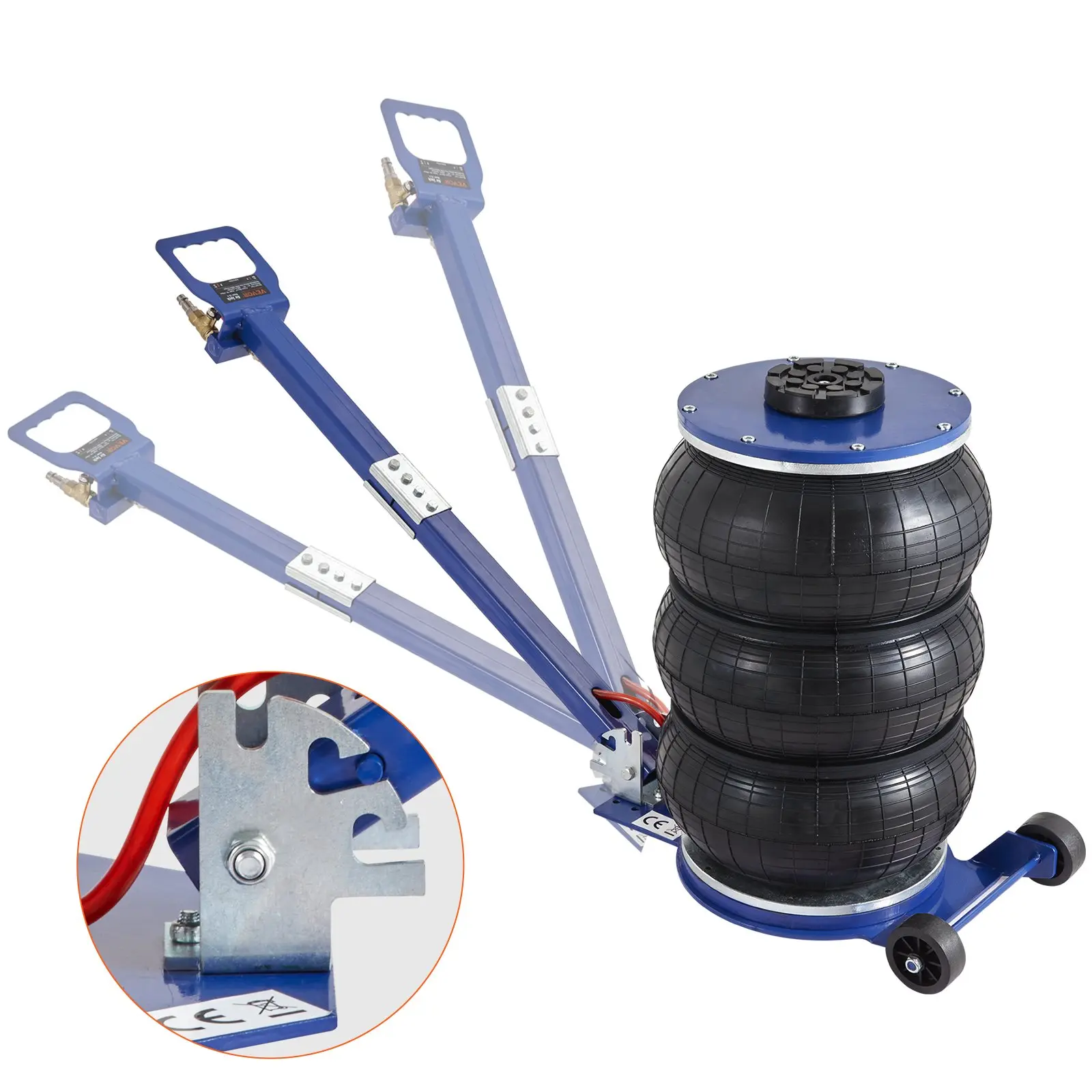 Air Bag Jack, triple bag air jack for fast lifting, 5 TonPneumatic Airbag Jack with 17.7 In Lift, 1-6 Second Fast Lifting & Steel Pipes for Car, SUV, Pickup Truck Repair